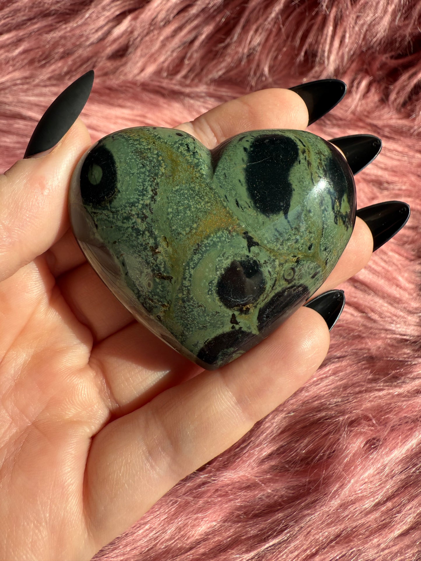 Stunning Kambaba Jasper Medium Size Heart Carving - H