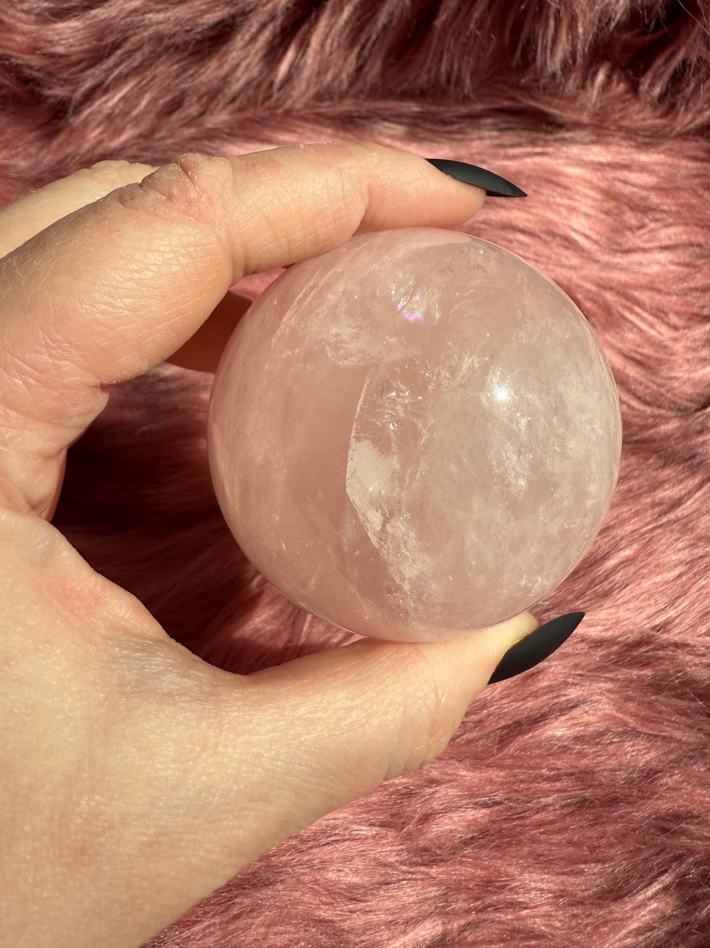 Stunning High Quality Flashy Rose Quartz Crystal Sphere