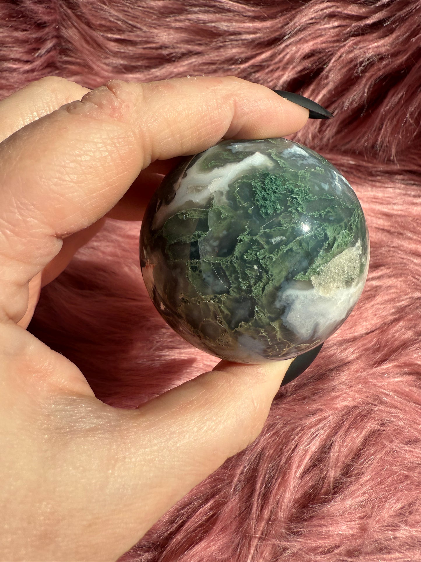 Stunning Moss Agate Crystal Sphere