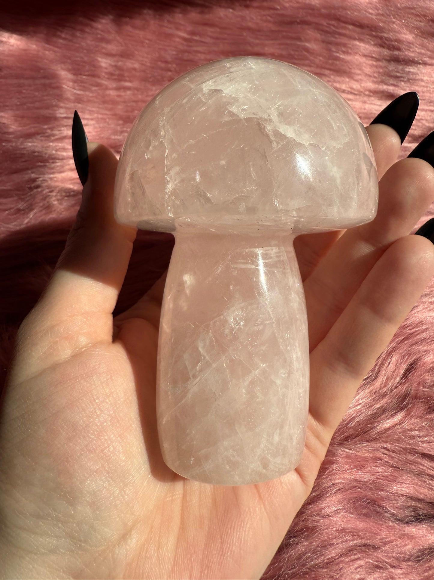 Stunning High Quality Jumbo Rose Quartz Mushroom - J
