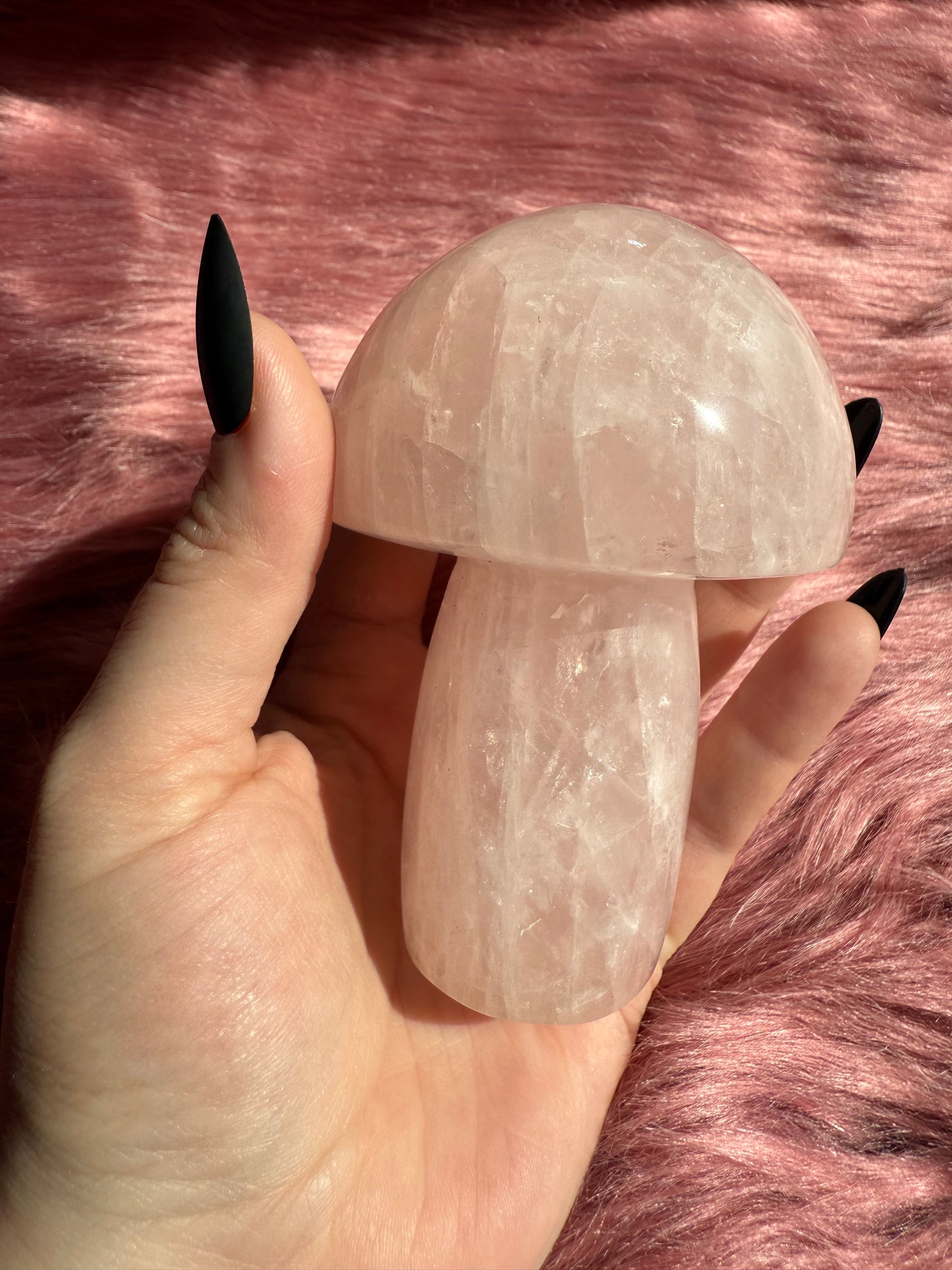 Stunning High Quality Jumbo Rose Quartz Mushroom - J