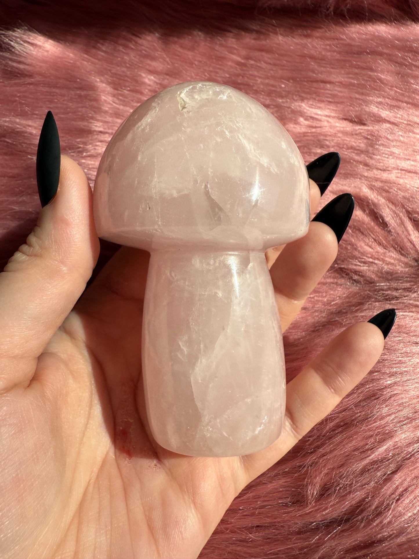 Stunning High Quality Jumbo Rose Quartz Mushroom - L