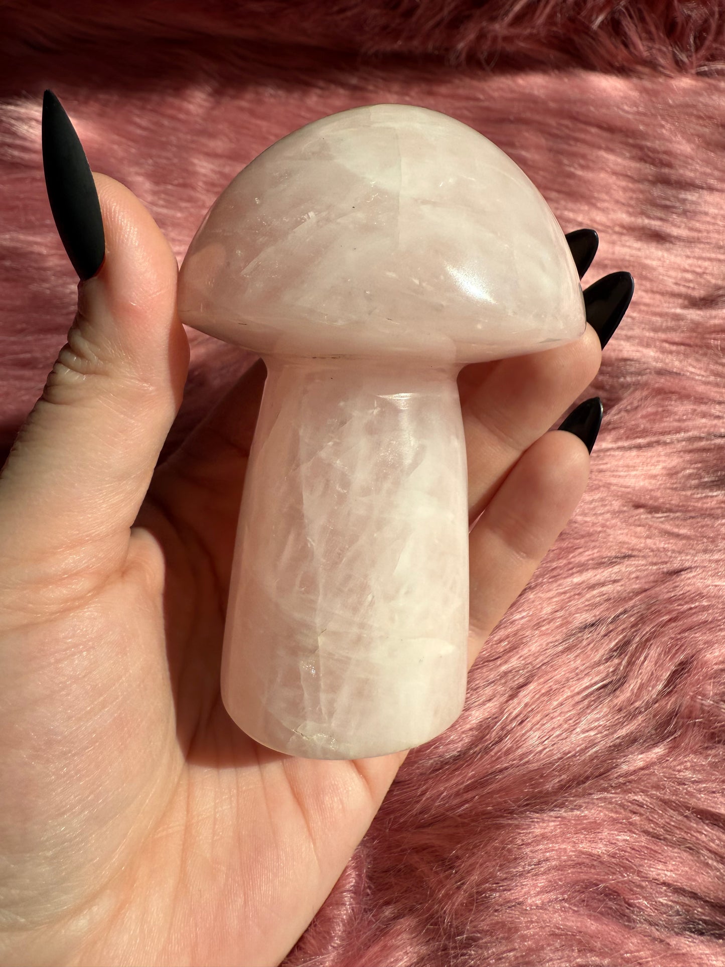 Stunning High Quality Jumbo Rose Quartz Mushroom - H