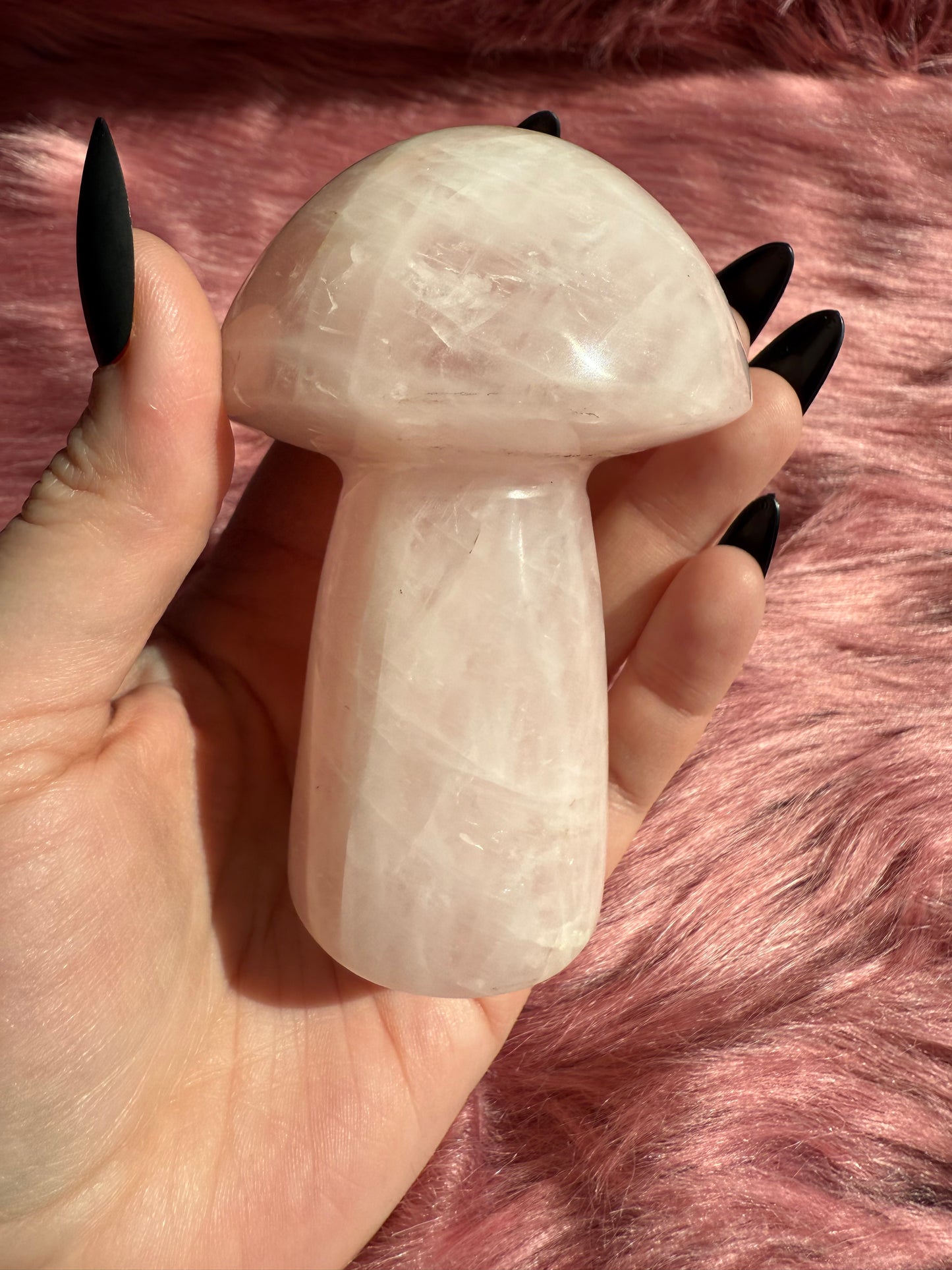 Stunning High Quality Jumbo Rose Quartz Mushroom - H