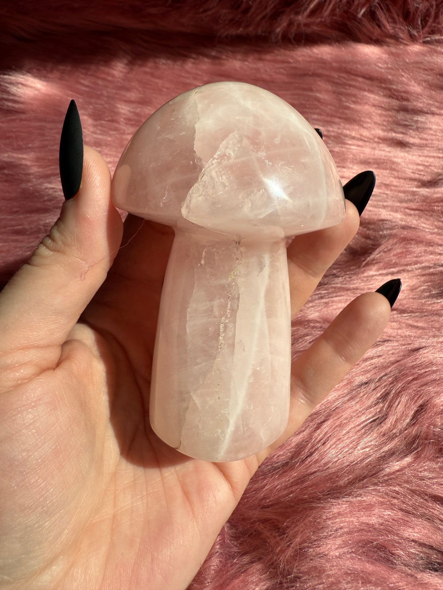 Stunning High Quality Jumbo Rose Quartz Mushroom - H