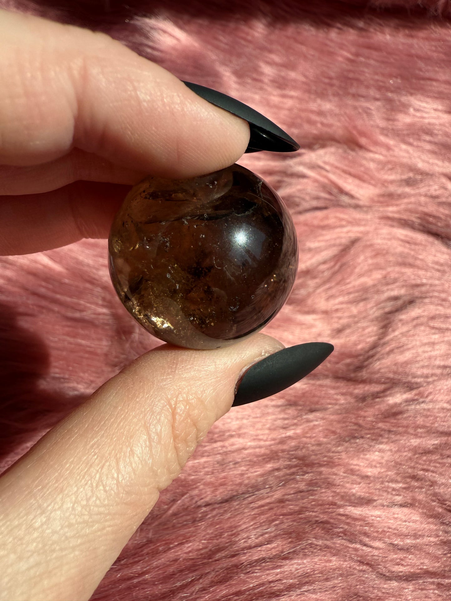 ONE (1) Stunning Flashy Heat Treated Smoky Quartz Sphere - Intuitively Selected