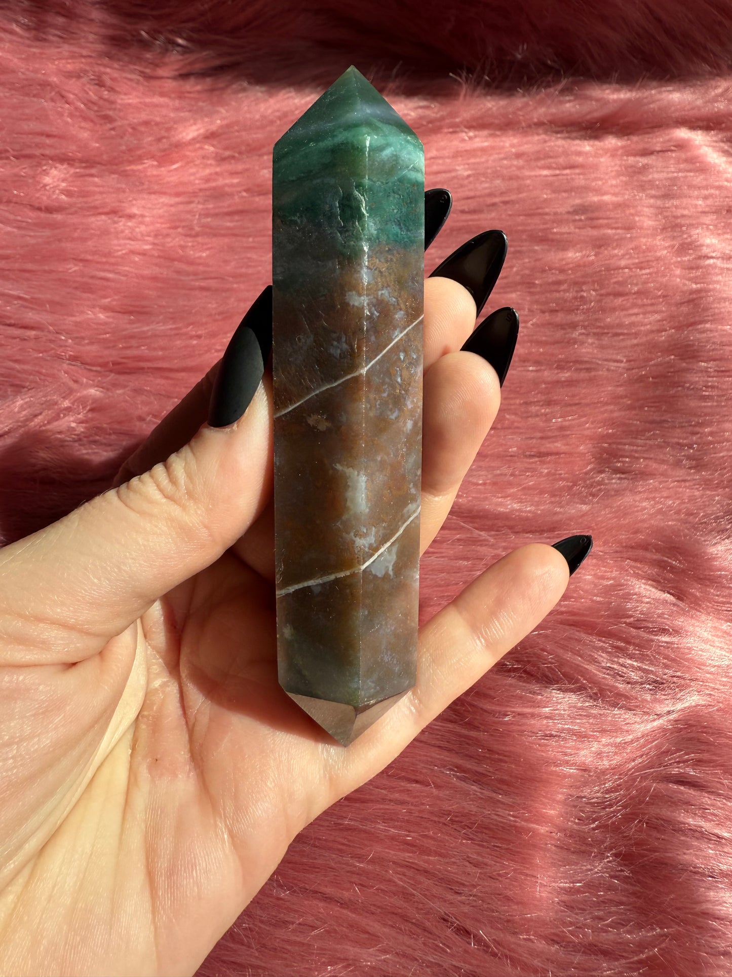 Stunning High Quality Sea Jasper Double Terminated Point - D