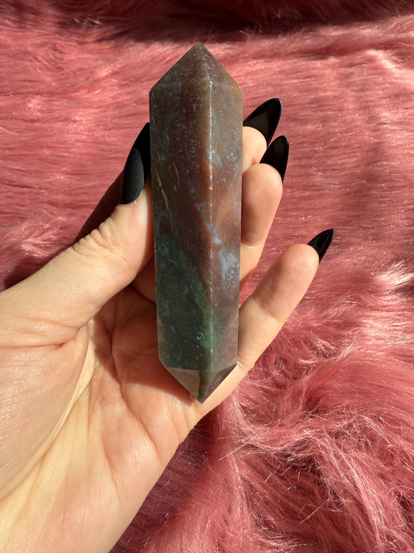 Stunning High Quality Sea Jasper Double Terminated Point - E