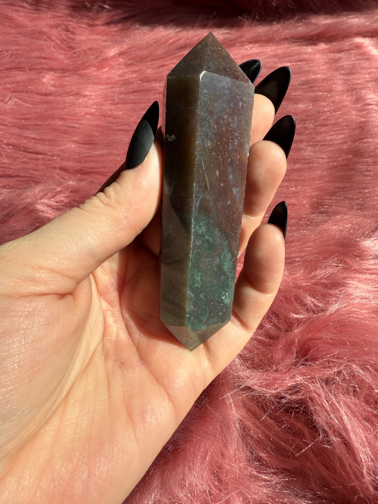 Stunning High Quality Sea Jasper Double Terminated Point - E