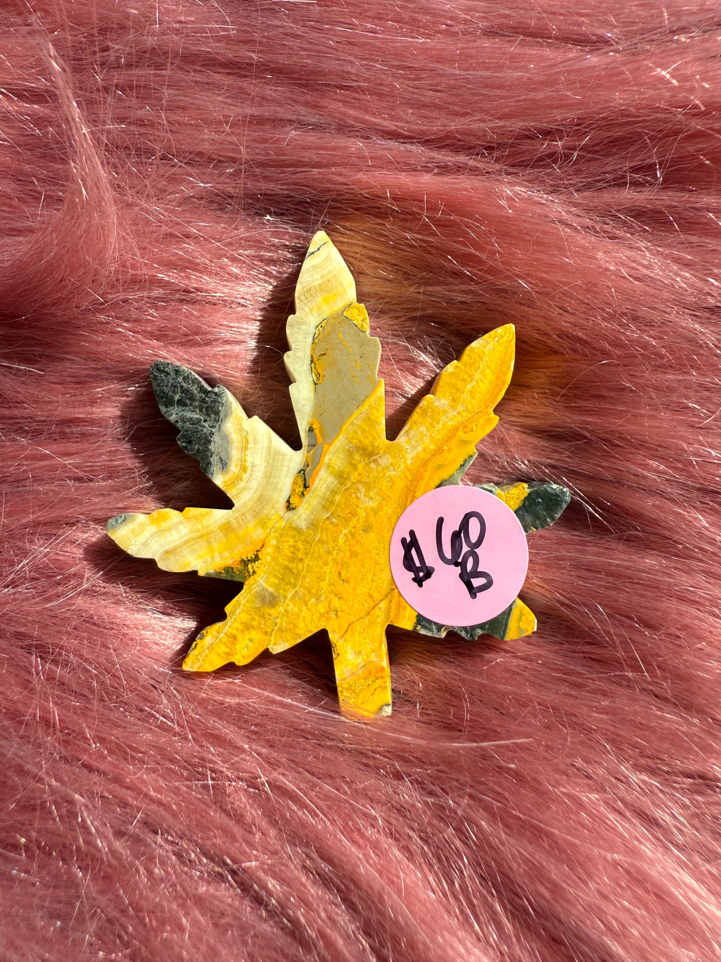 Stunning Bumblebee Jasper Leaf Carving