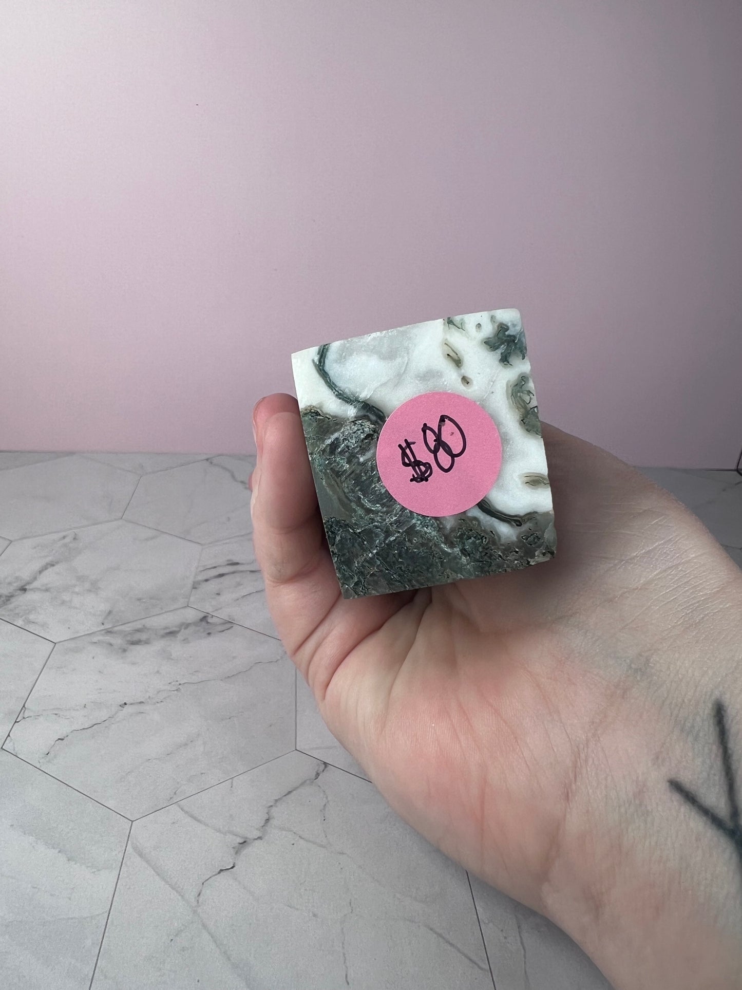 Stunning Druzy Moss Agate Tower *Imperfect*