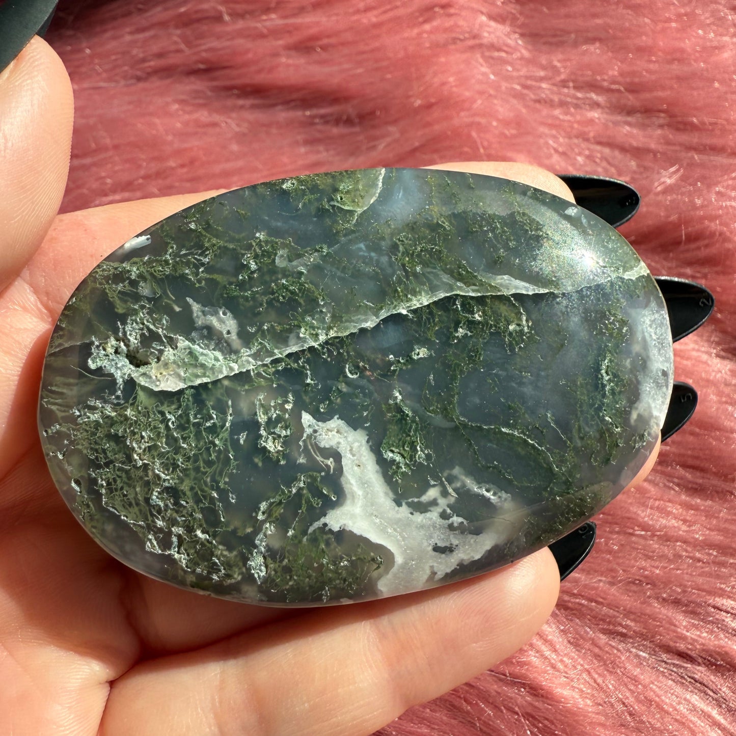 Stunning Moss Agate Palmstone - Intuitively Selected