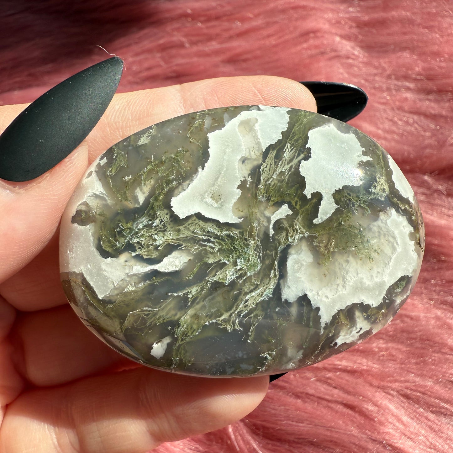 Stunning Moss Agate Palmstone - Intuitively Selected