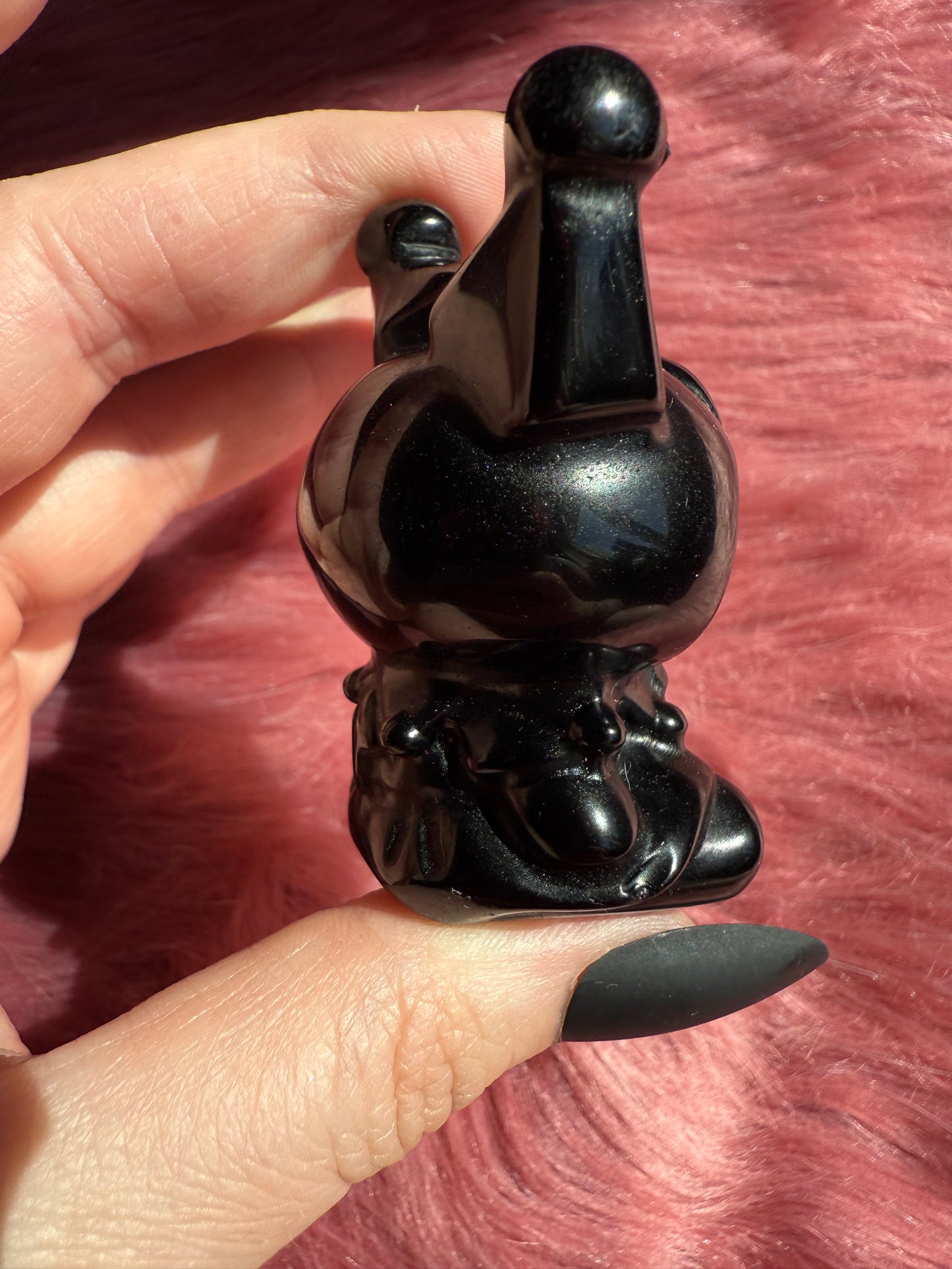Stunning High Quality Small Size Obsidian Kuromi Carving