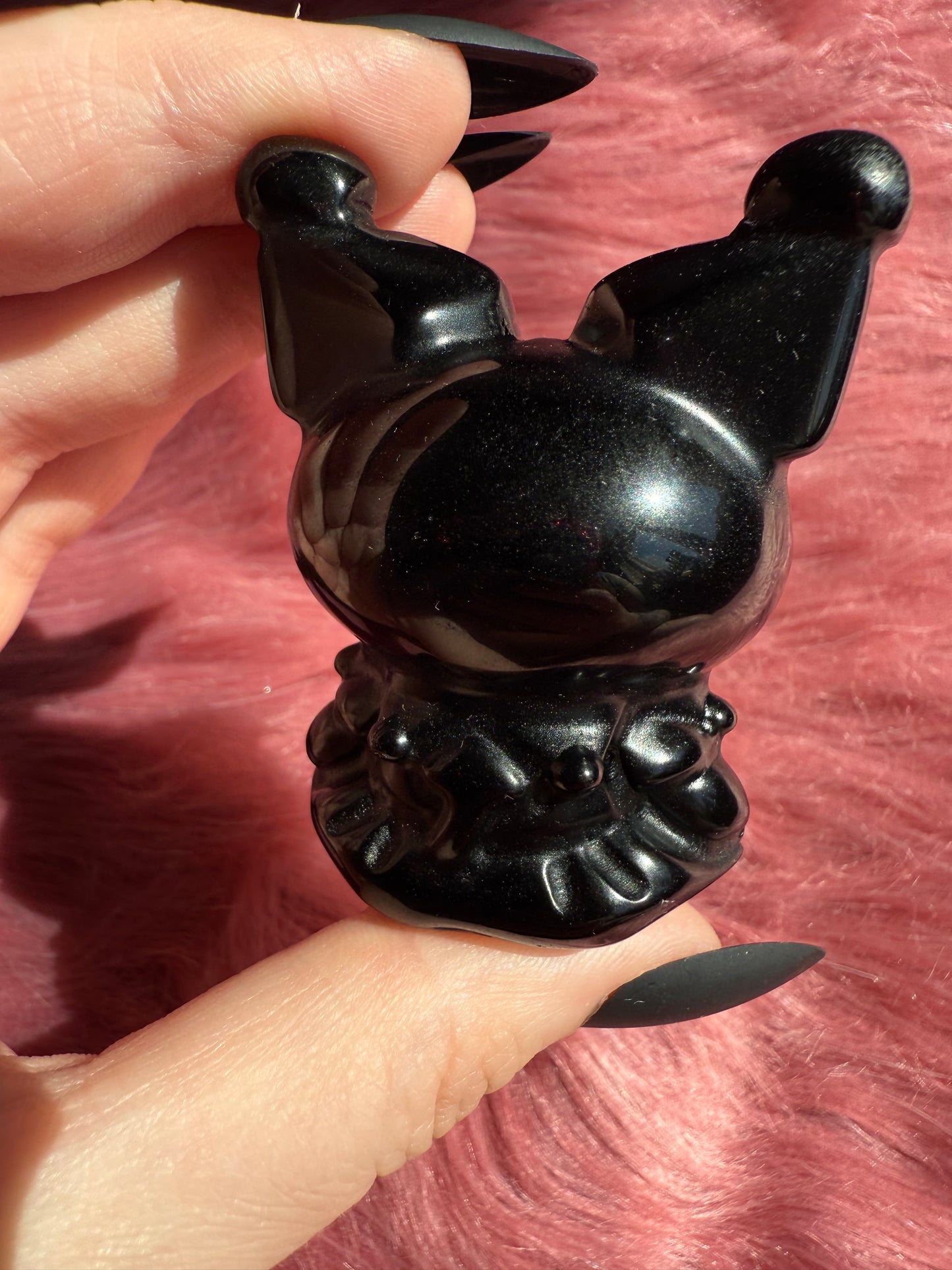 Stunning High Quality Small Size Obsidian Kuromi Carving