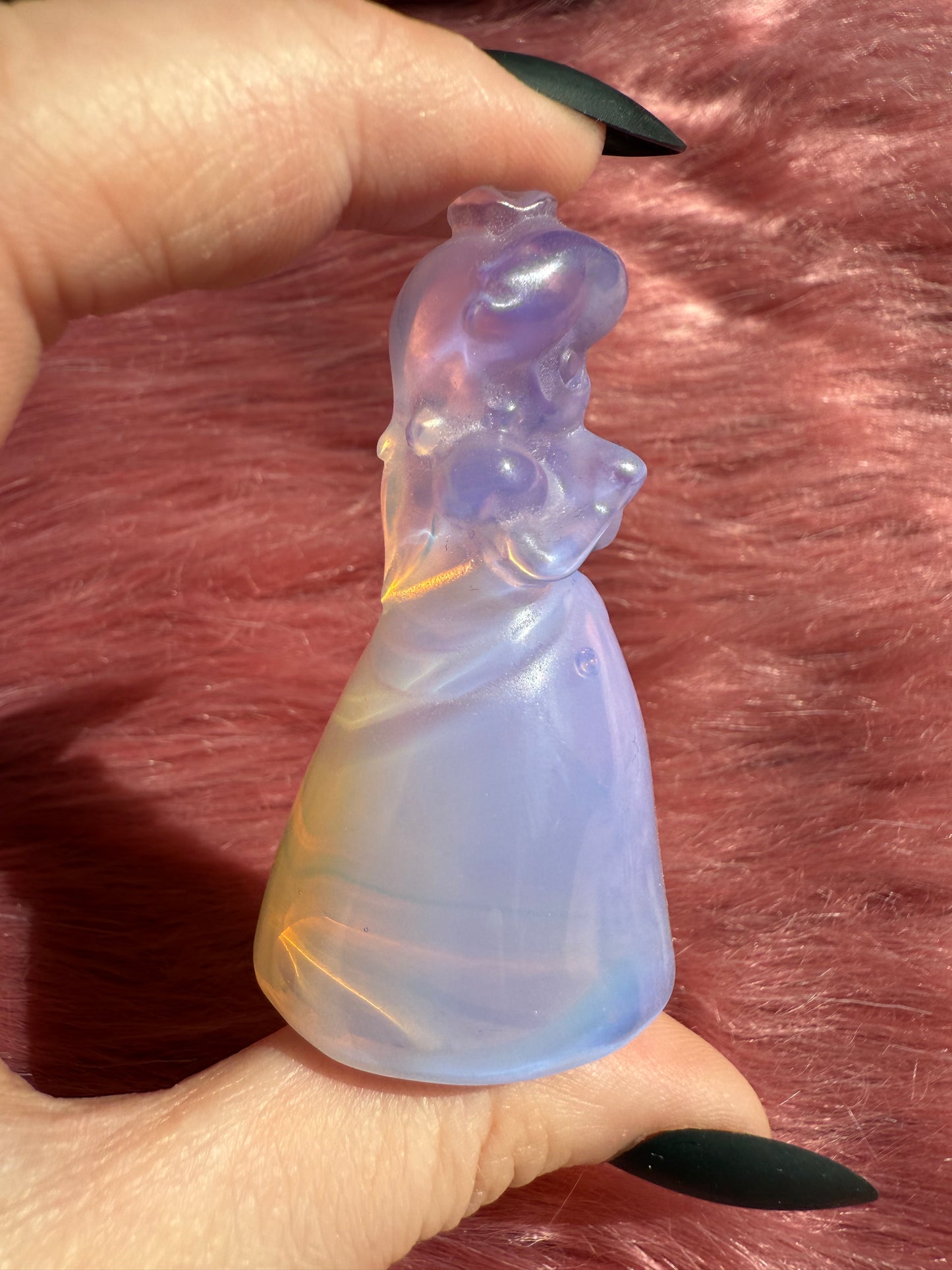 Stunning High Quality Princess Pink Opalite Carving