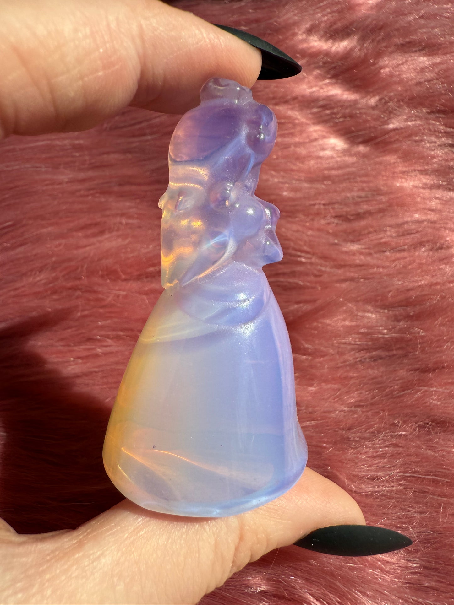 Stunning High Quality Princess Pink Opalite Carving