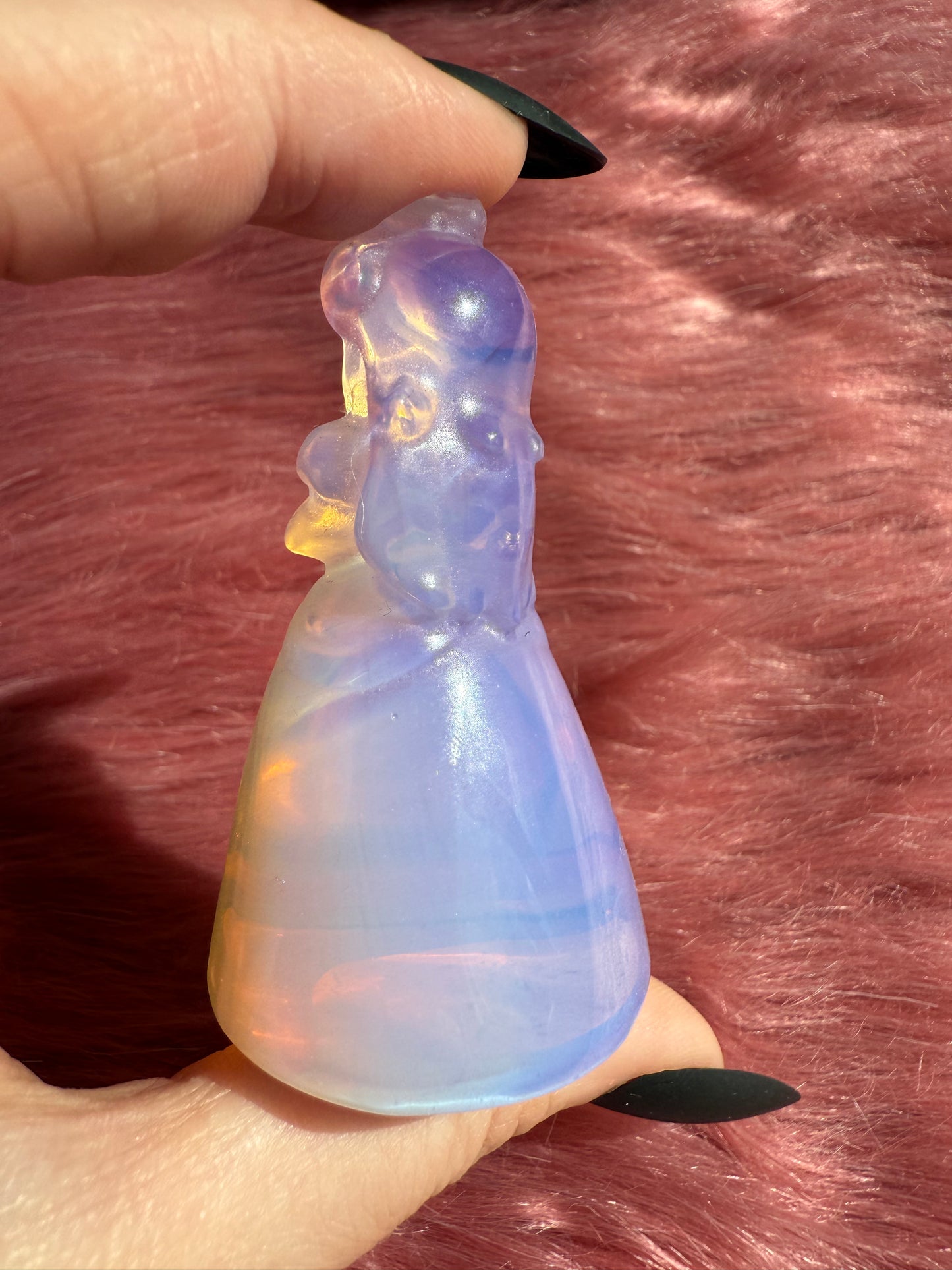 Stunning High Quality Princess Pink Opalite Carving