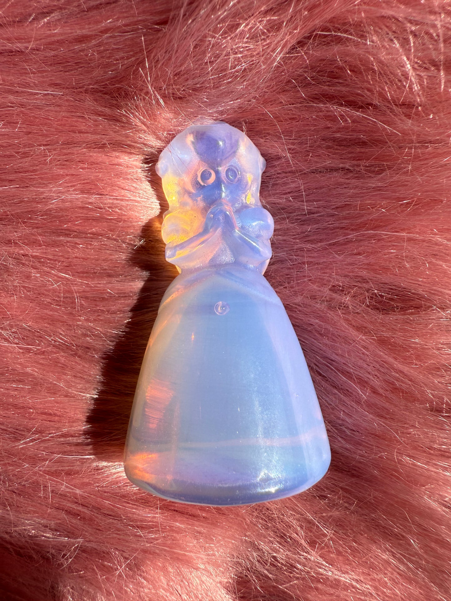 Stunning High Quality Princess Pink Opalite Carving
