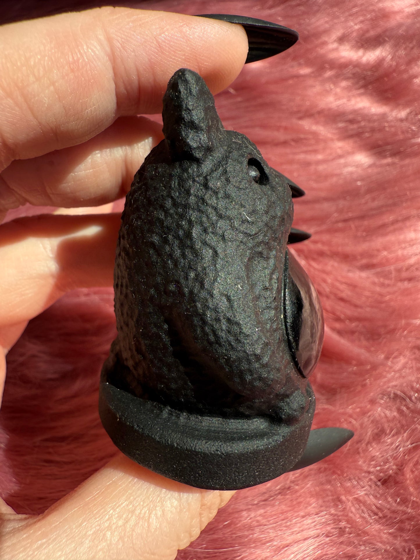 Stunning High Quality Black Obsidian Totoro Carving