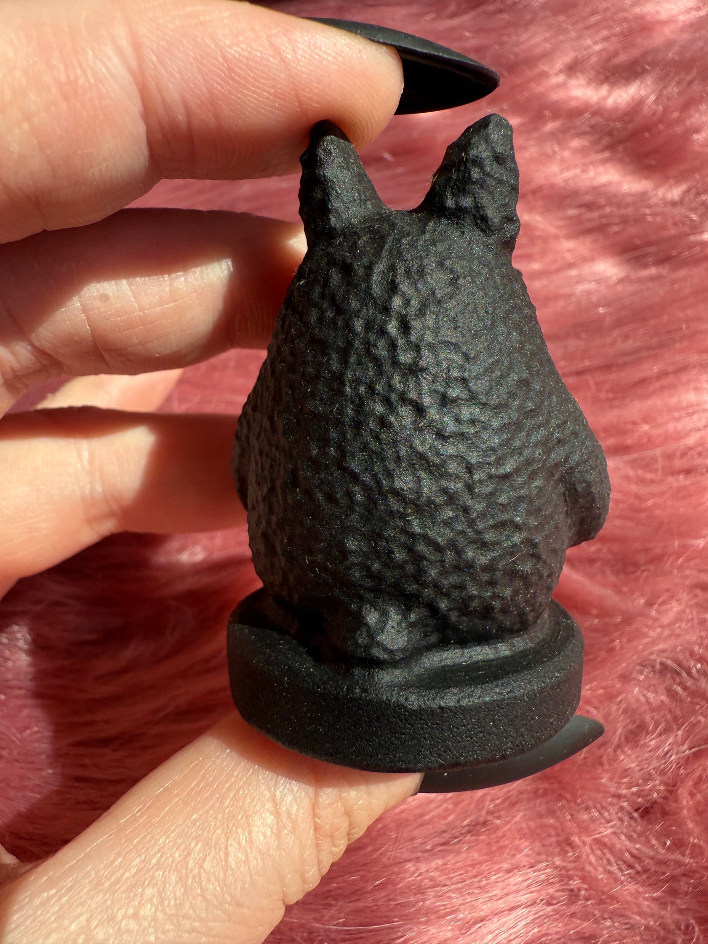 Stunning High Quality Black Obsidian Totoro Carving