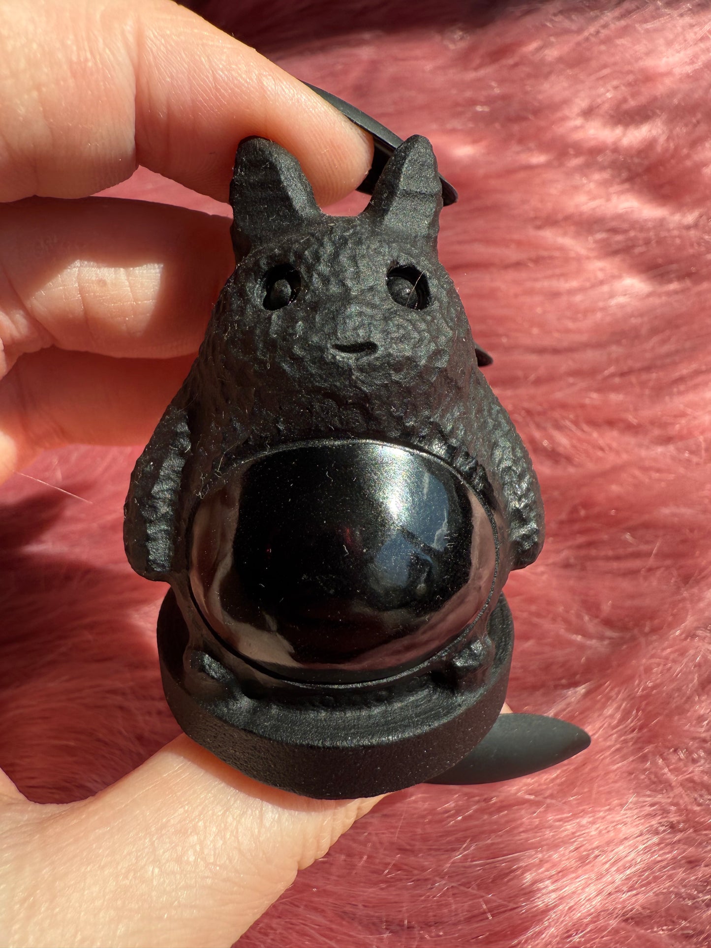 Stunning High Quality Black Obsidian Totoro Carving