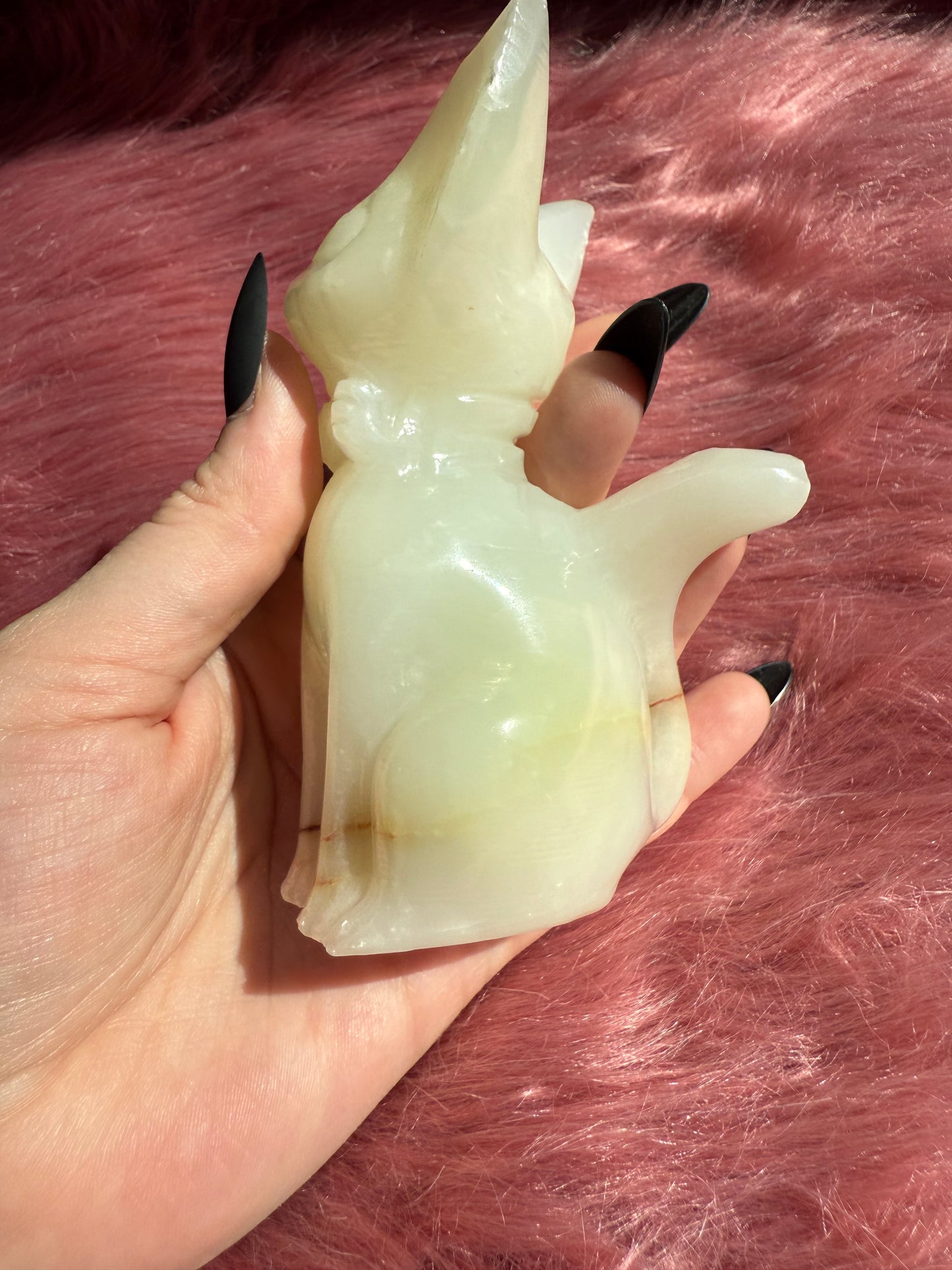 Stunning High Quality Large African Jade Jiji Carving - B