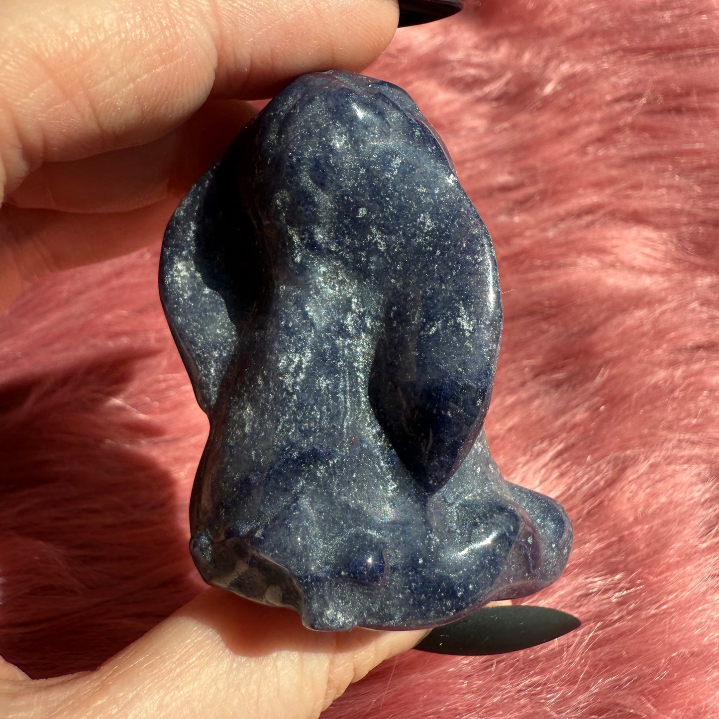 Stunning High Quality Blue Aventurine Donkey Carving