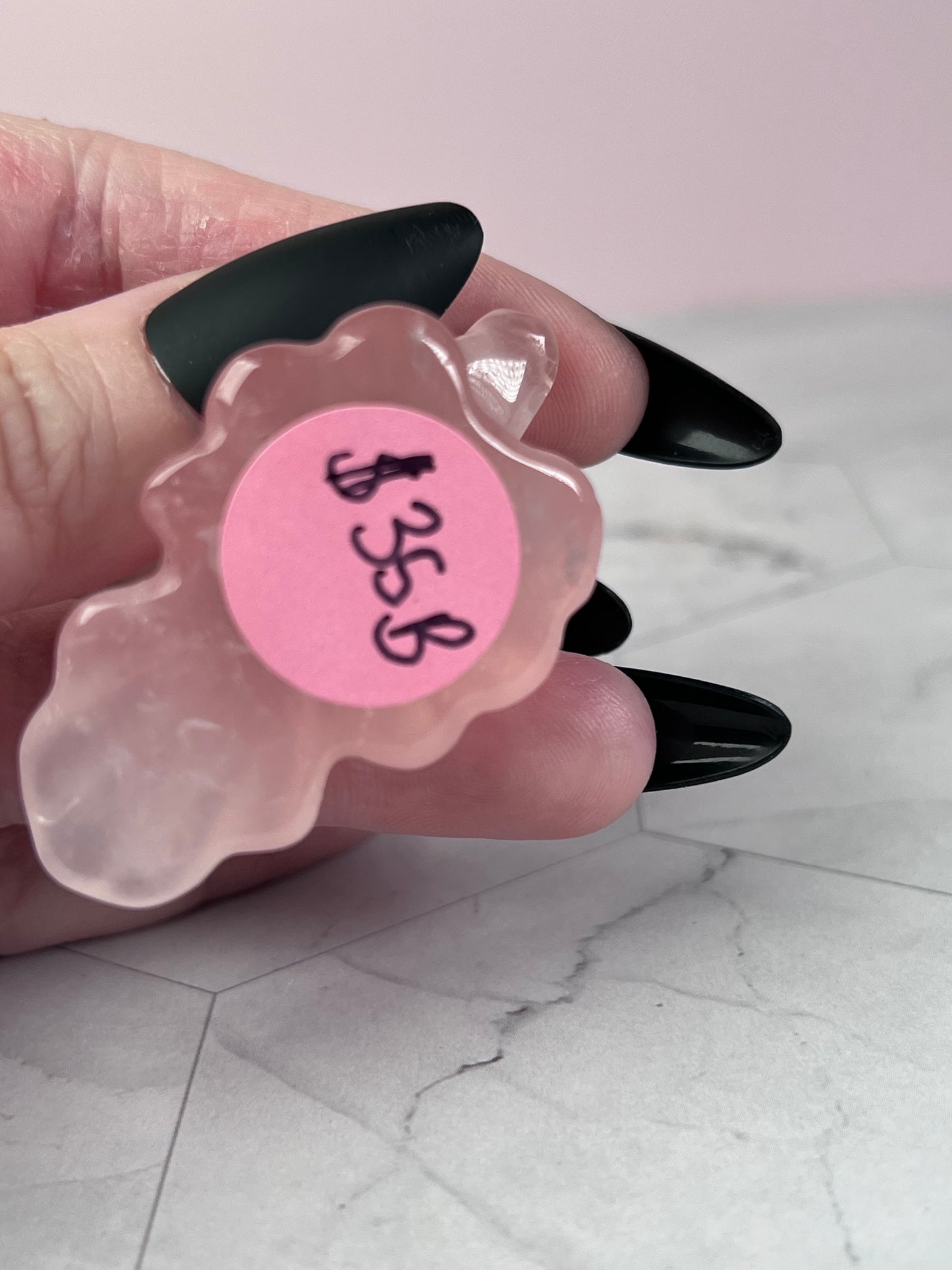 Stunning High Quality Rose Quartz Ghost Dog Carving