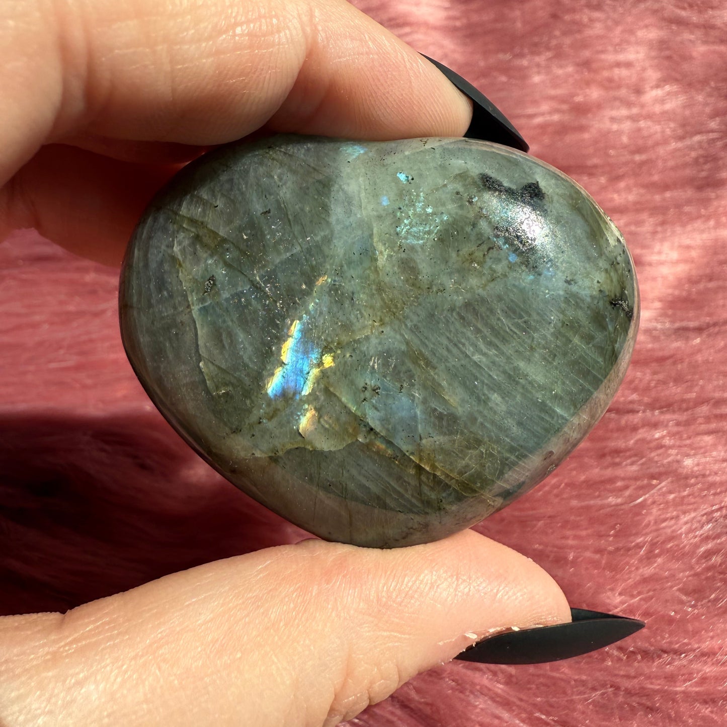 ONE (1) Stunning Flashy Labradorite Heart - Intuitively Selected