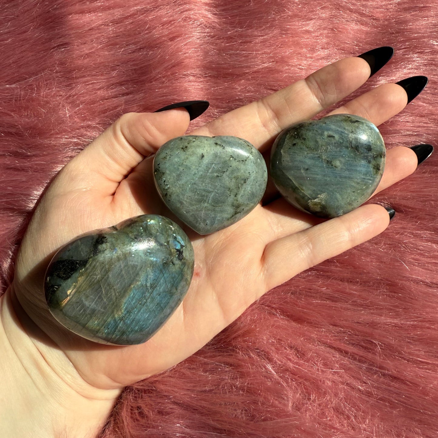 ONE (1) Stunning Flashy Labradorite Heart - Intuitively Selected