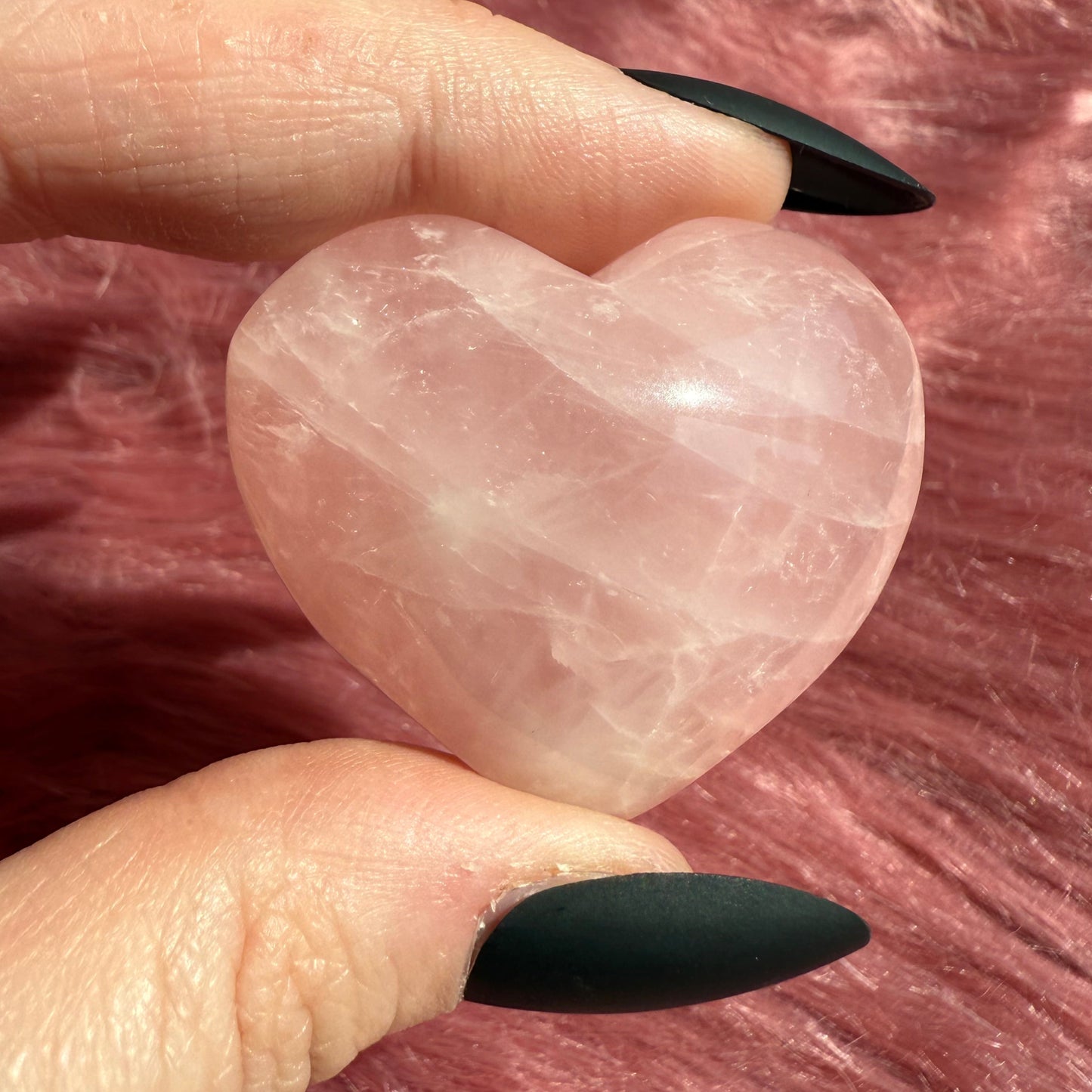 ONE (1) Stunning Flashy Small Rose Quartz Heart - Intuitively Selected