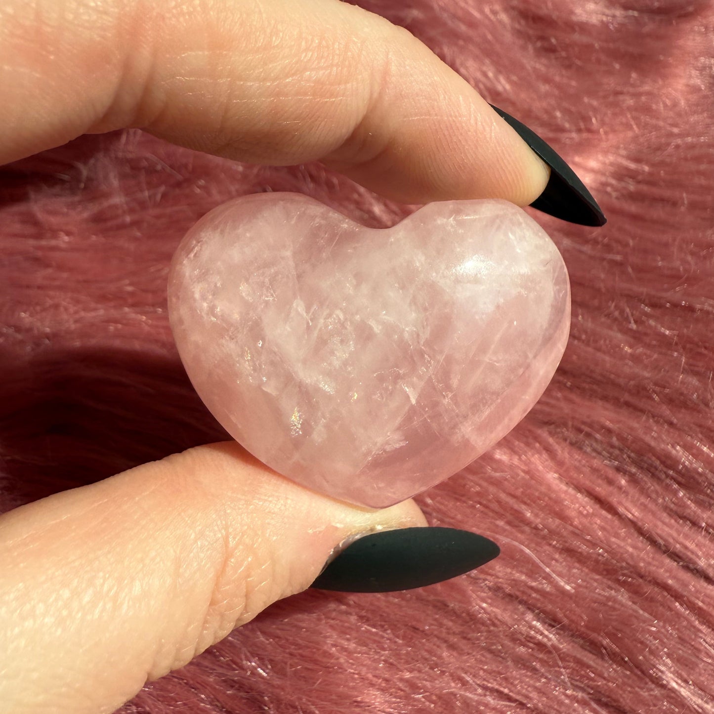 ONE (1) Stunning Flashy Small Rose Quartz Heart - Intuitively Selected
