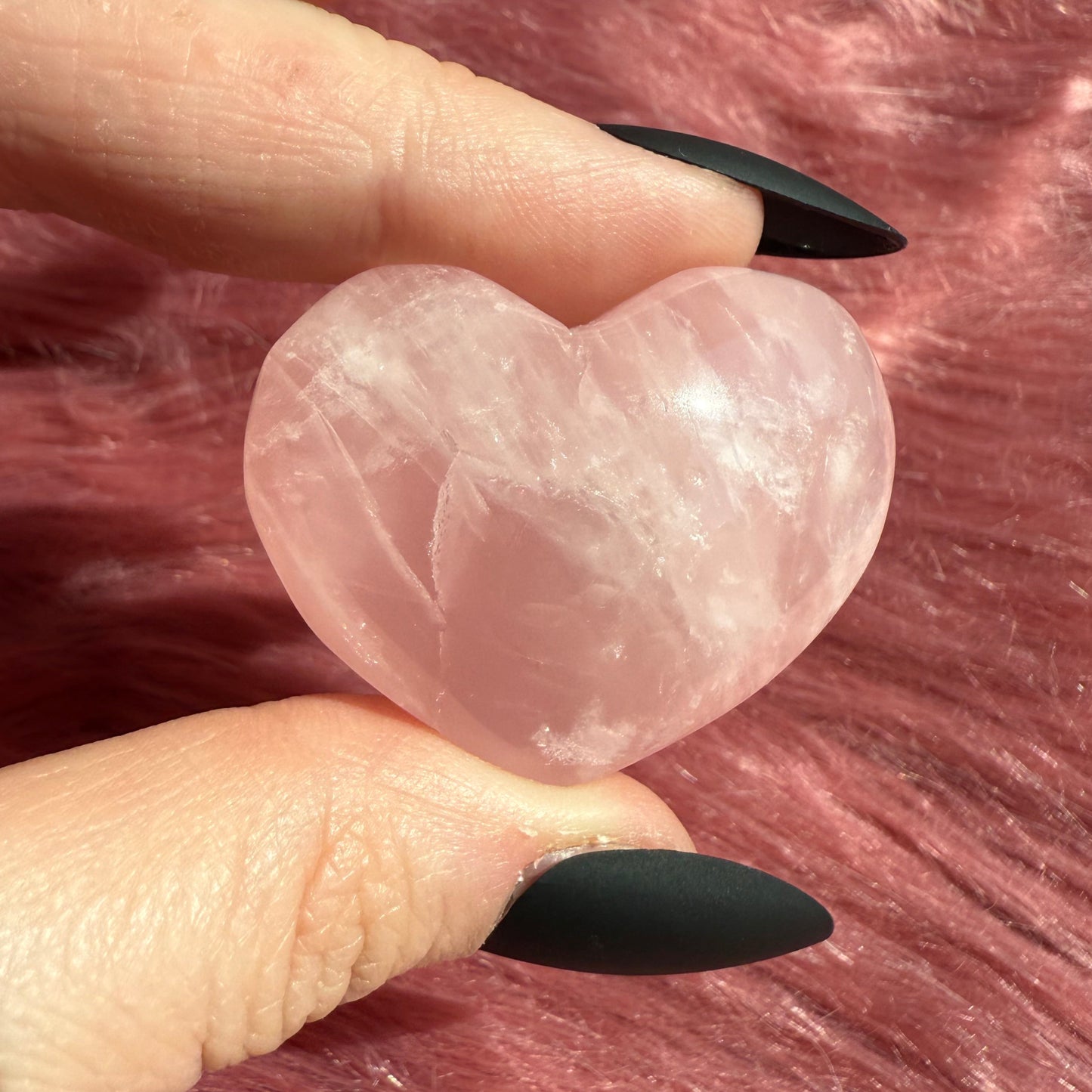 ONE (1) Stunning Flashy Small Rose Quartz Heart - Intuitively Selected