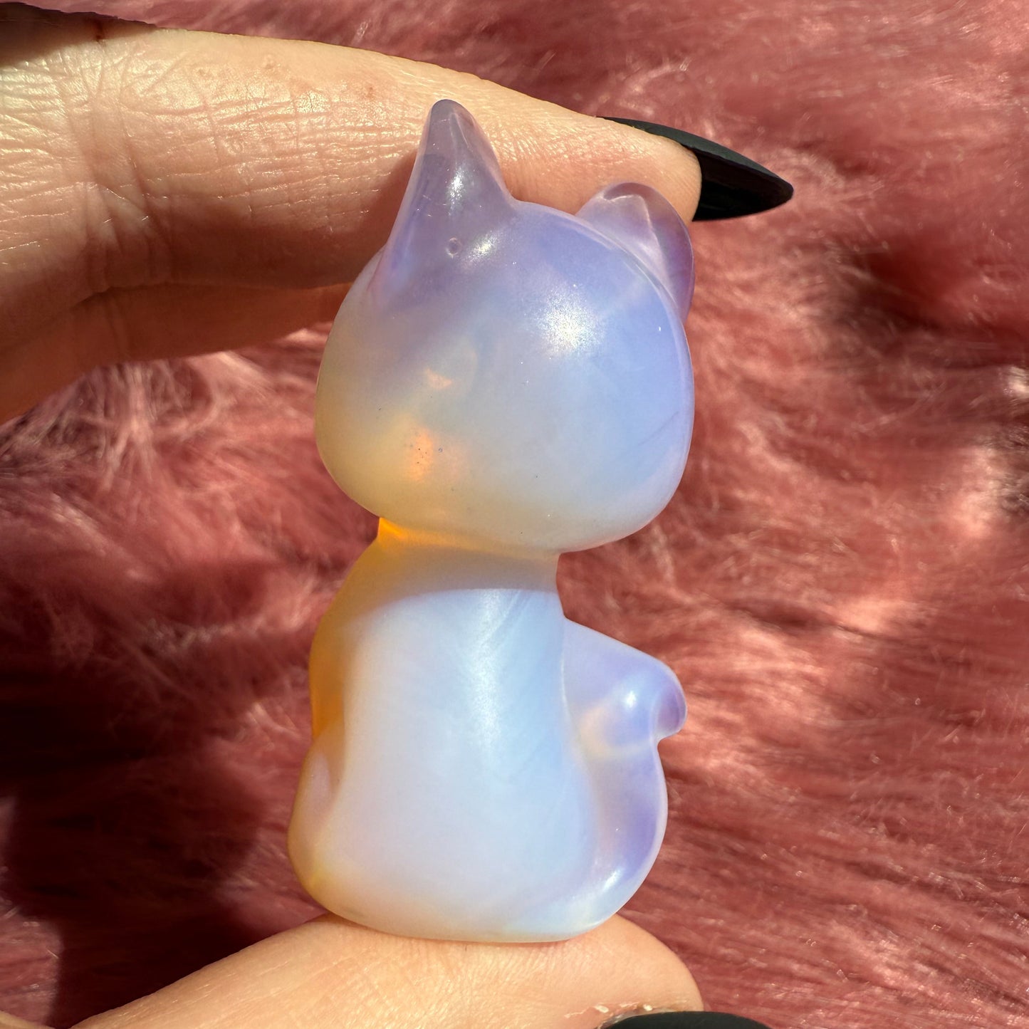 Stunning High Quality Luna Pink Opalite Carving