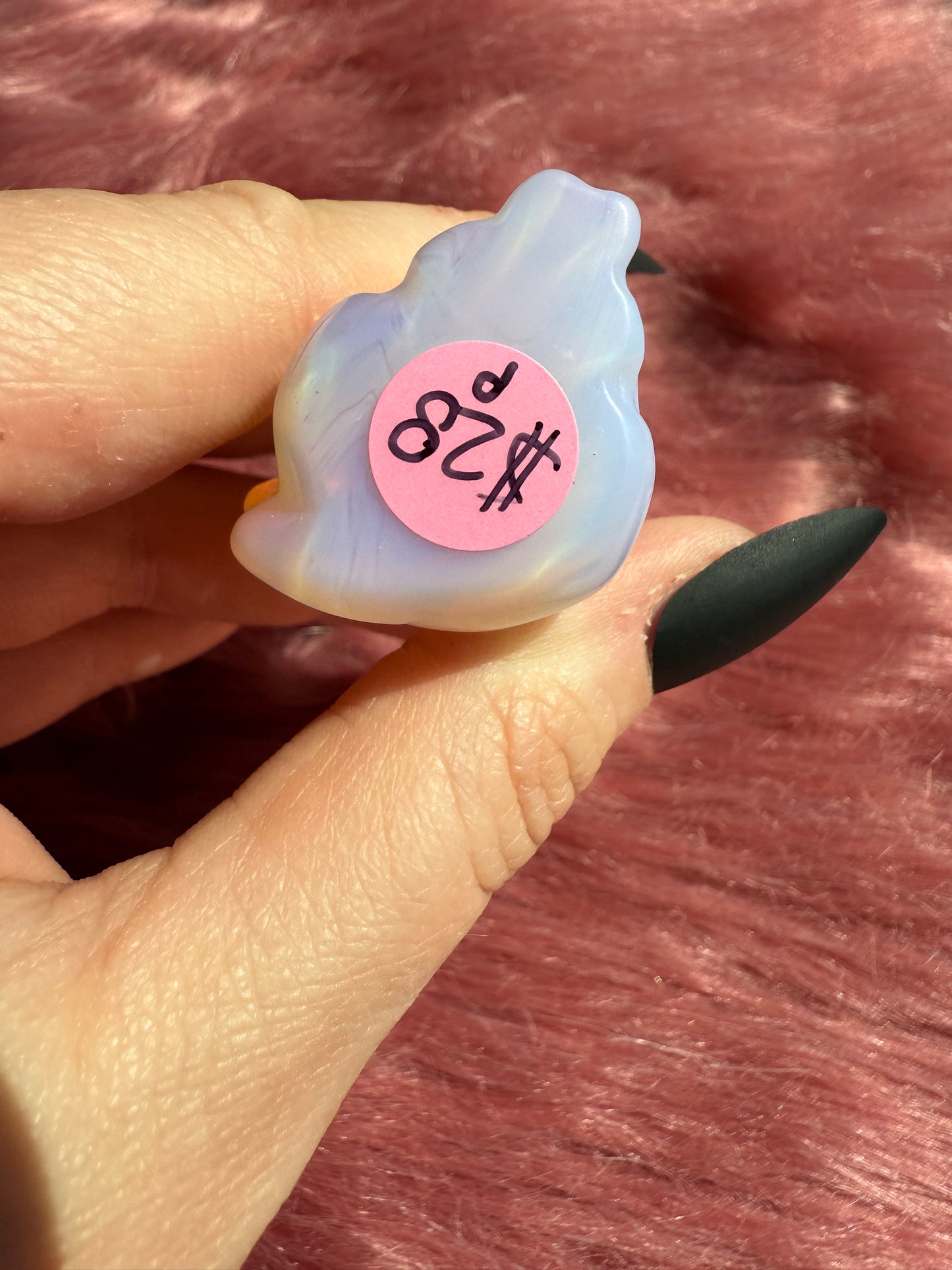 Stunning High Quality Luna Pink Opalite Carving