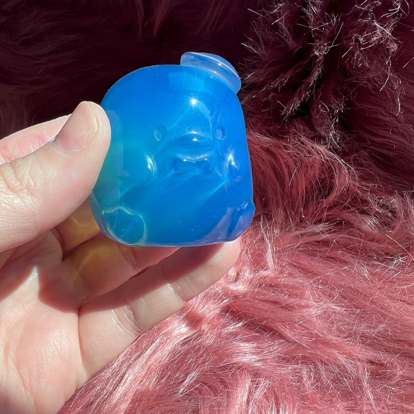 Stunning High Quality Blue Opalite Tuxedo Penguin Carving