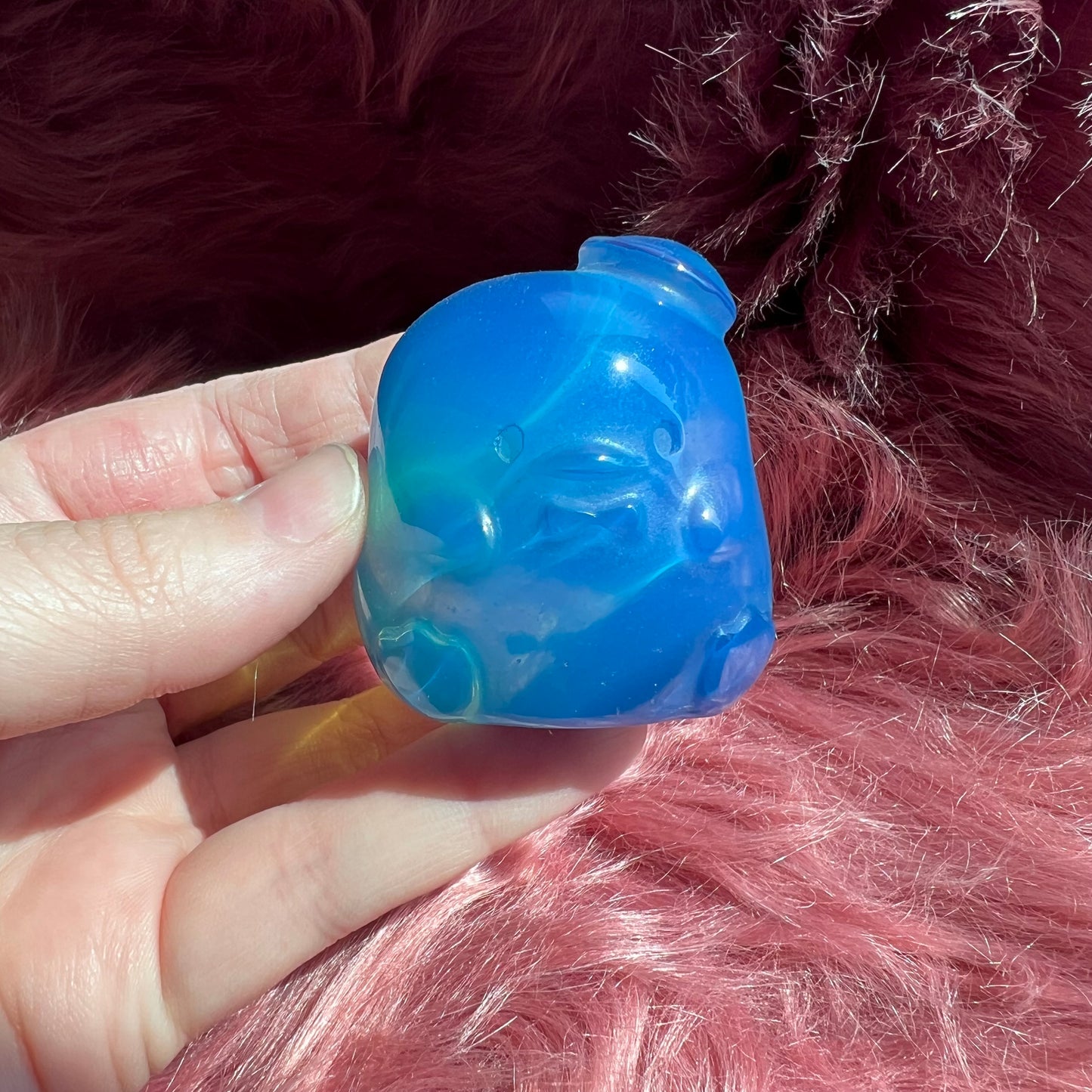 Stunning High Quality Blue Opalite Tuxedo Penguin Carving