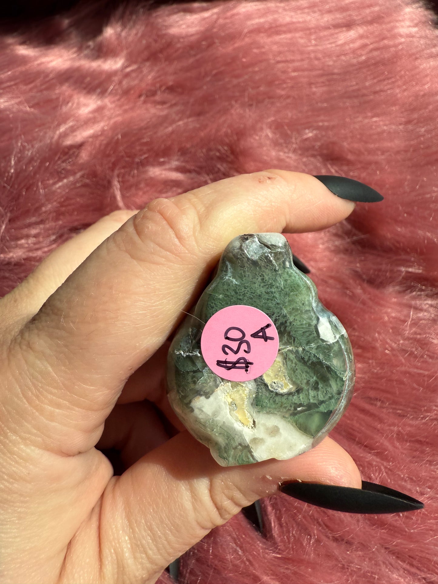 Stunning High Quality Artemis Moss Agate Carving