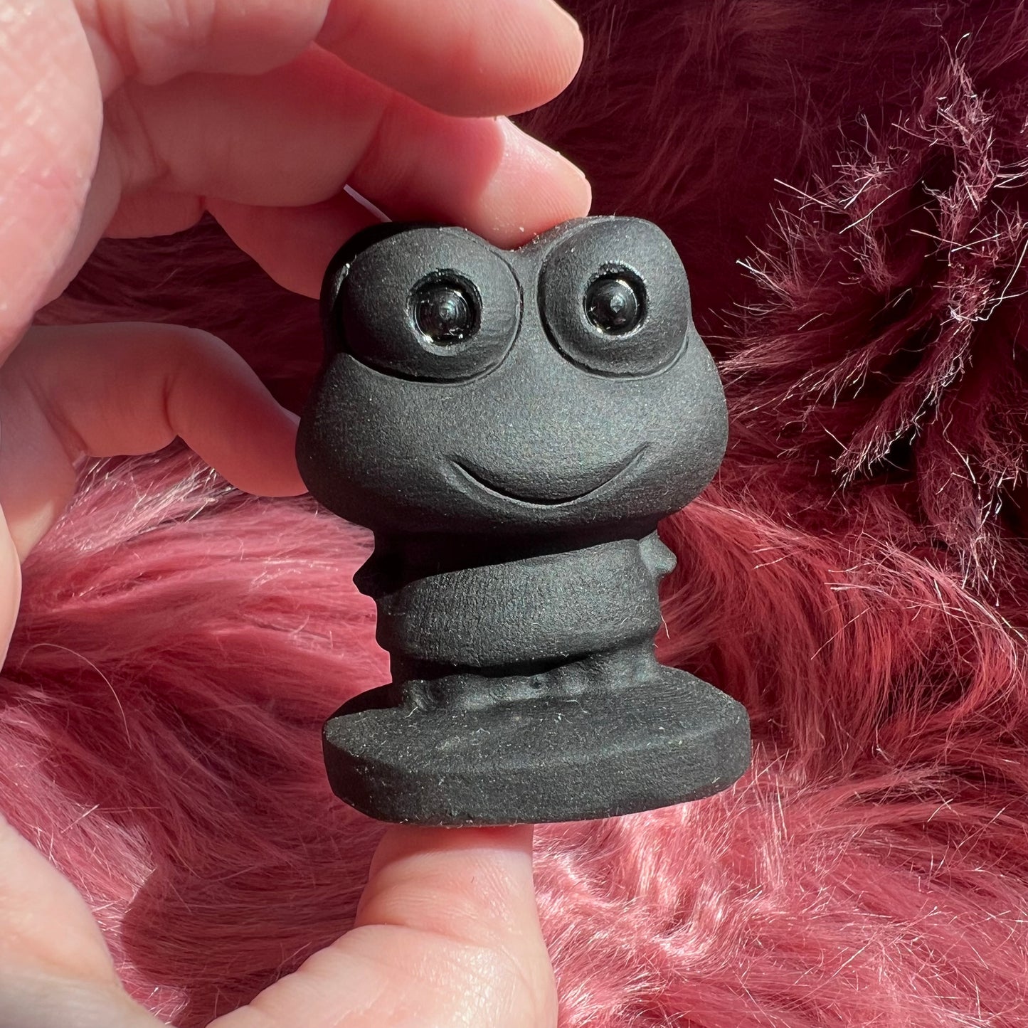 Stunning High Quality Medium Size Black Obsidian Kerroppi Carving - C