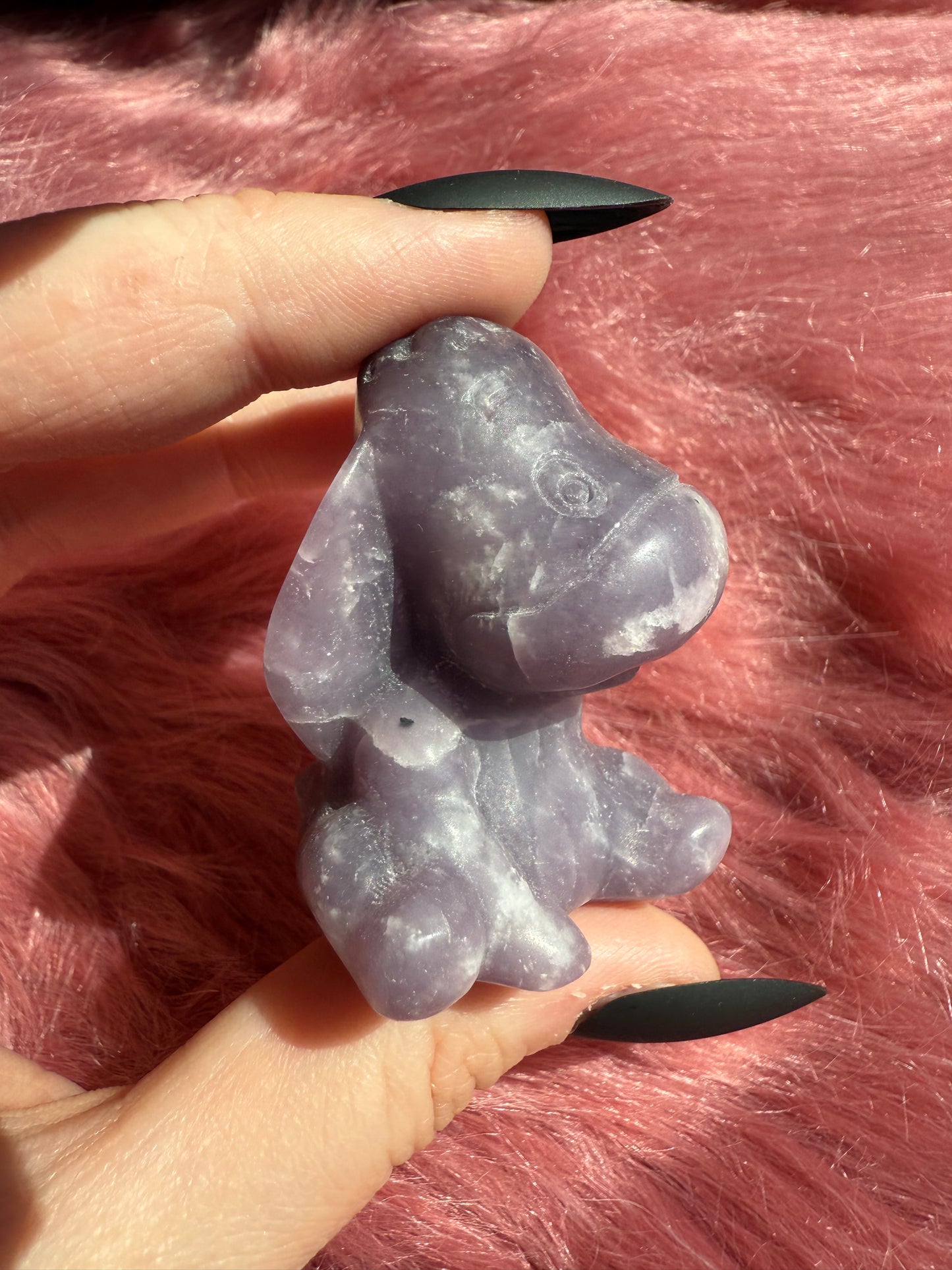 Stunning High Quality Lepidolite Donkey Carving - L