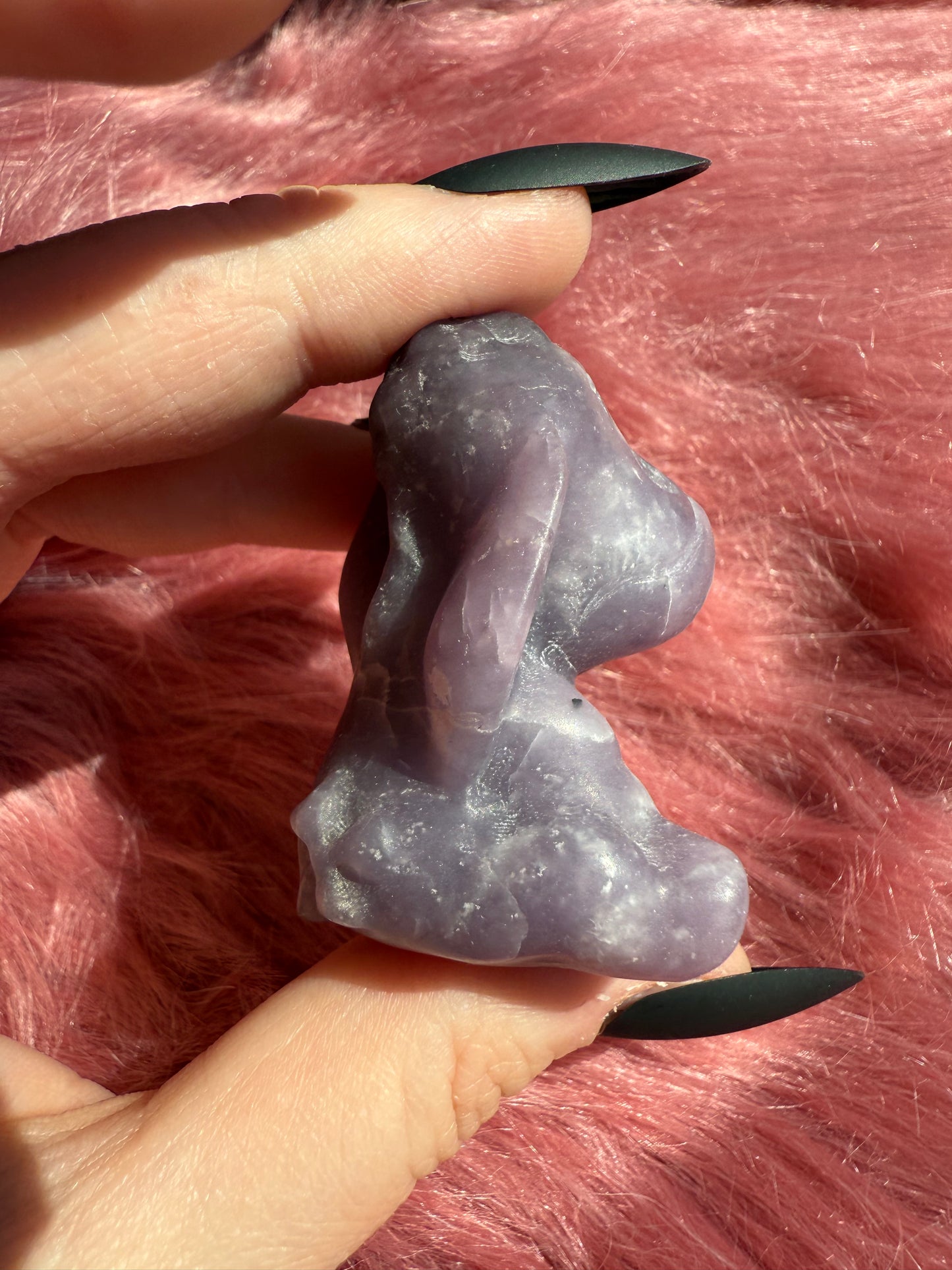 Stunning High Quality Lepidolite Donkey Carving - L