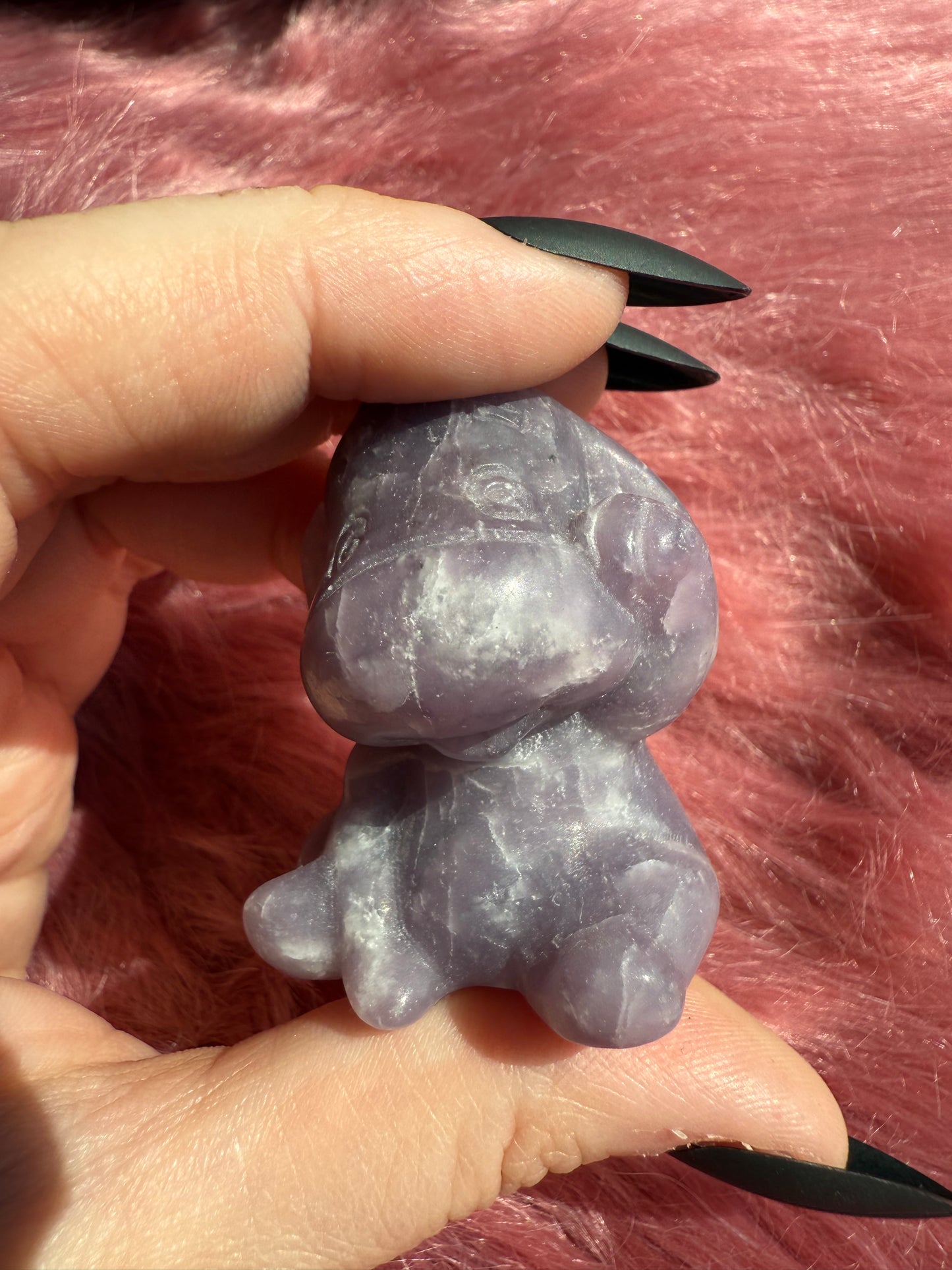 Stunning High Quality Lepidolite Donkey Carving - L