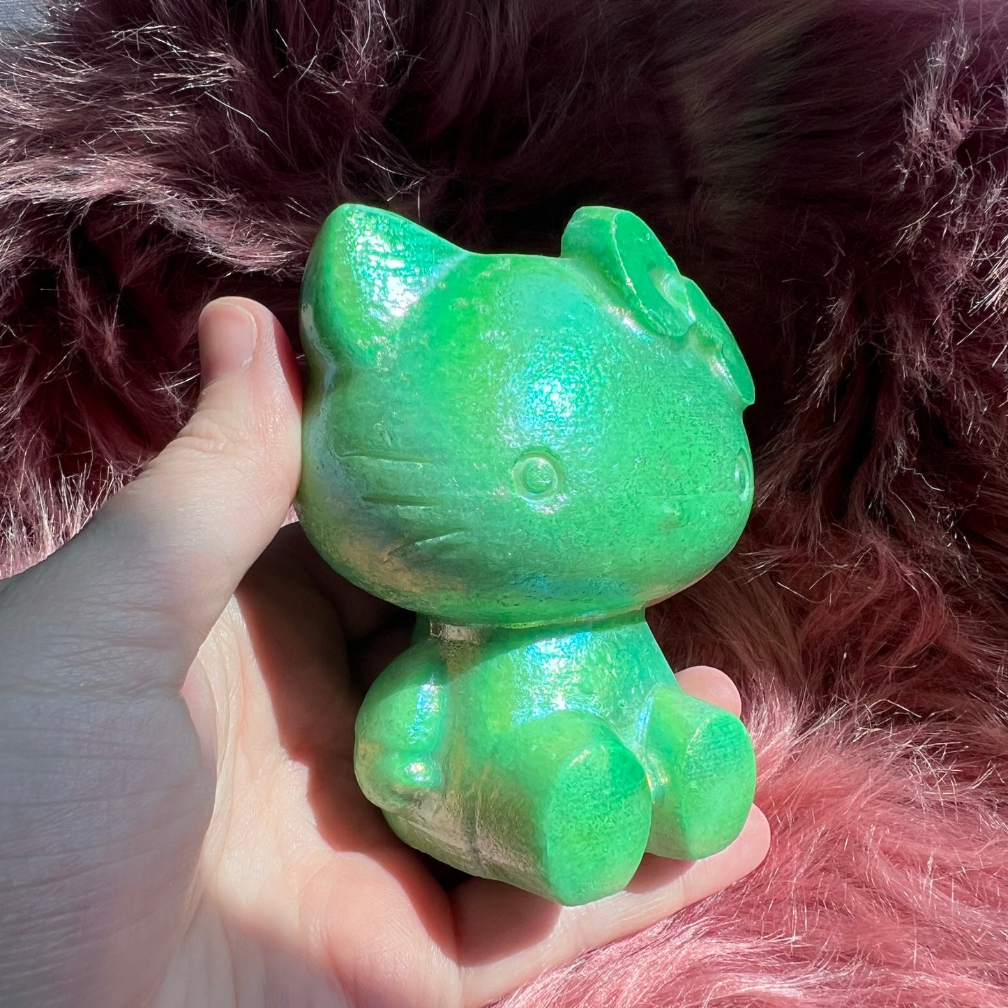 Stunning High Quality Large Size Painted White Jade HK Carving