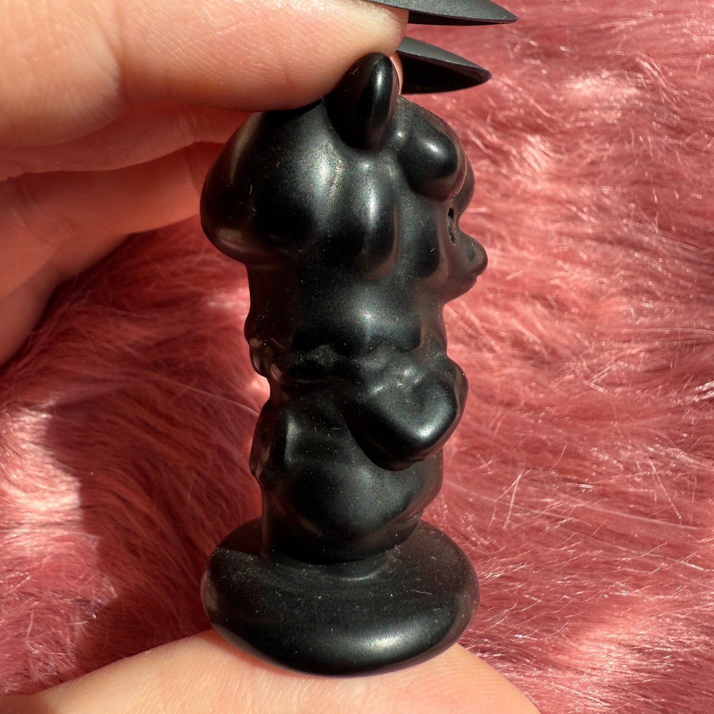 Stunning High Quality AC Llama Black Obsidian Carving