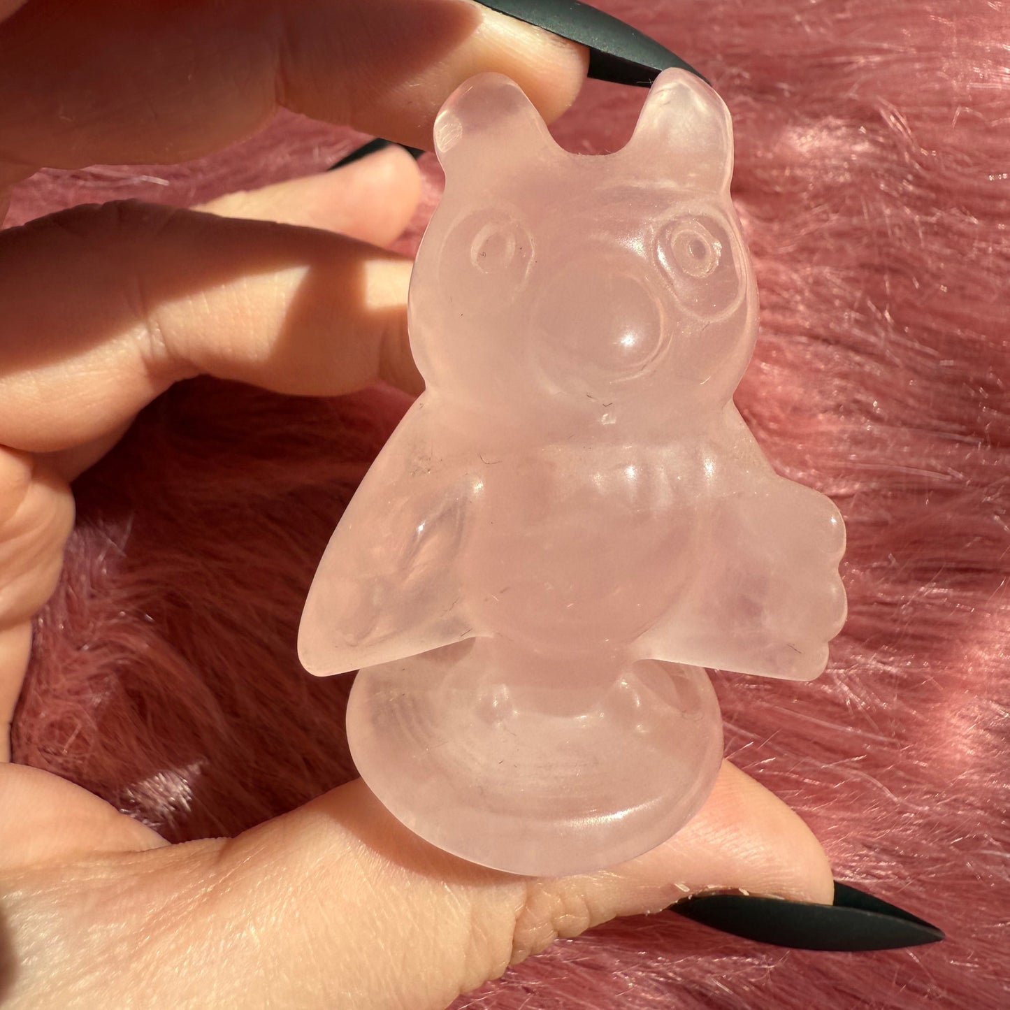 Stunning High Quality AC Blathers Rose Quartz Carving