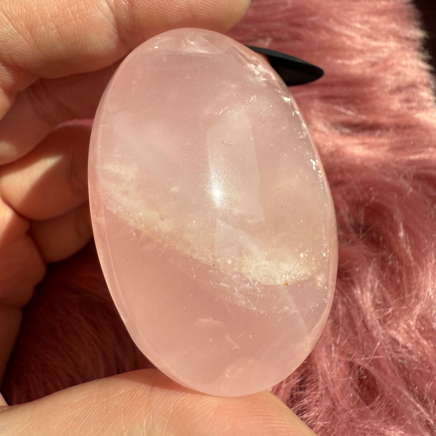 ONE (1) Stunning Flashy Rose Quartz Palmstone - Intuitively Selected