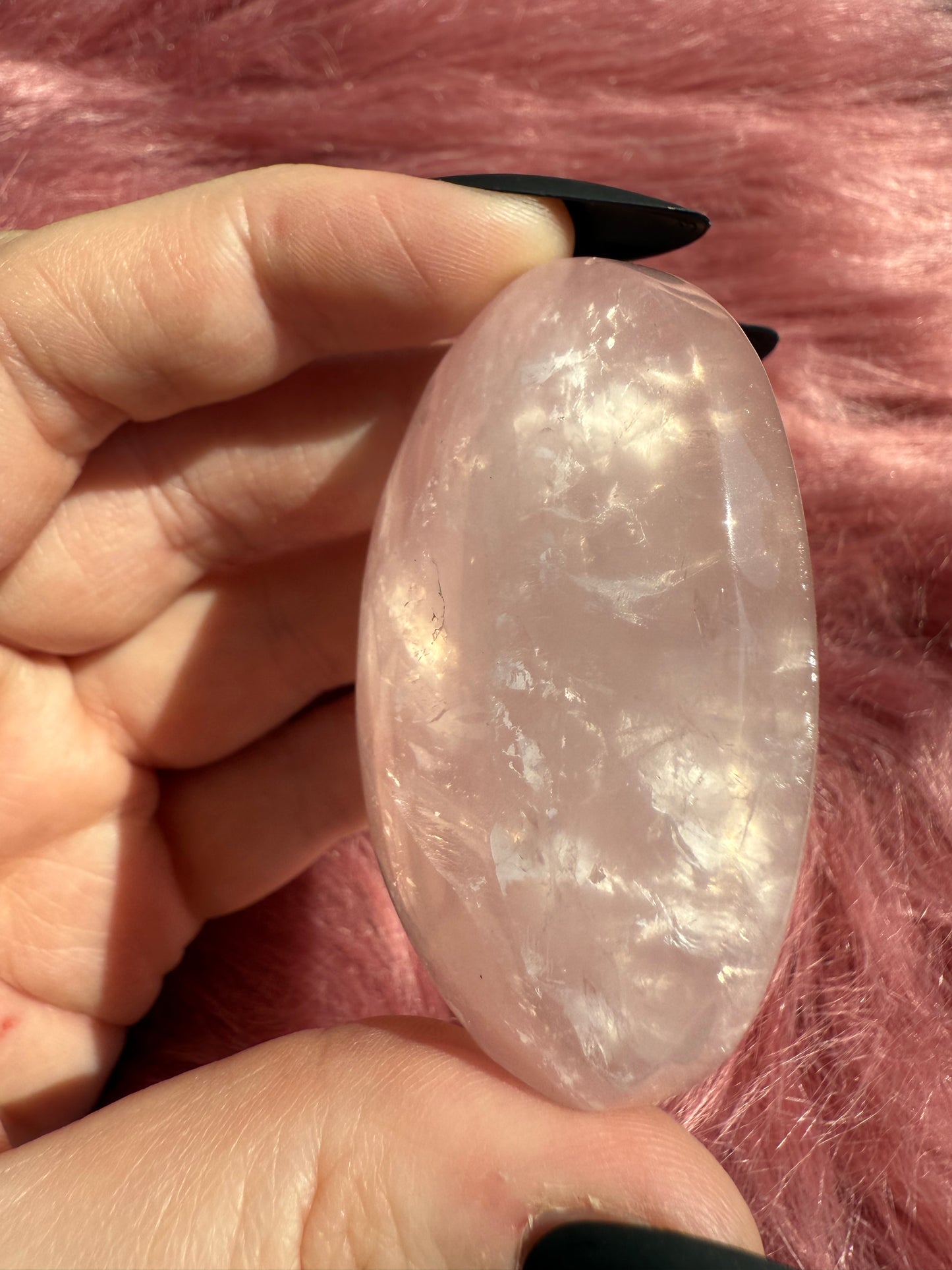 ONE (1) Stunning Flashy Rose Quartz Palmstone - Intuitively Selected