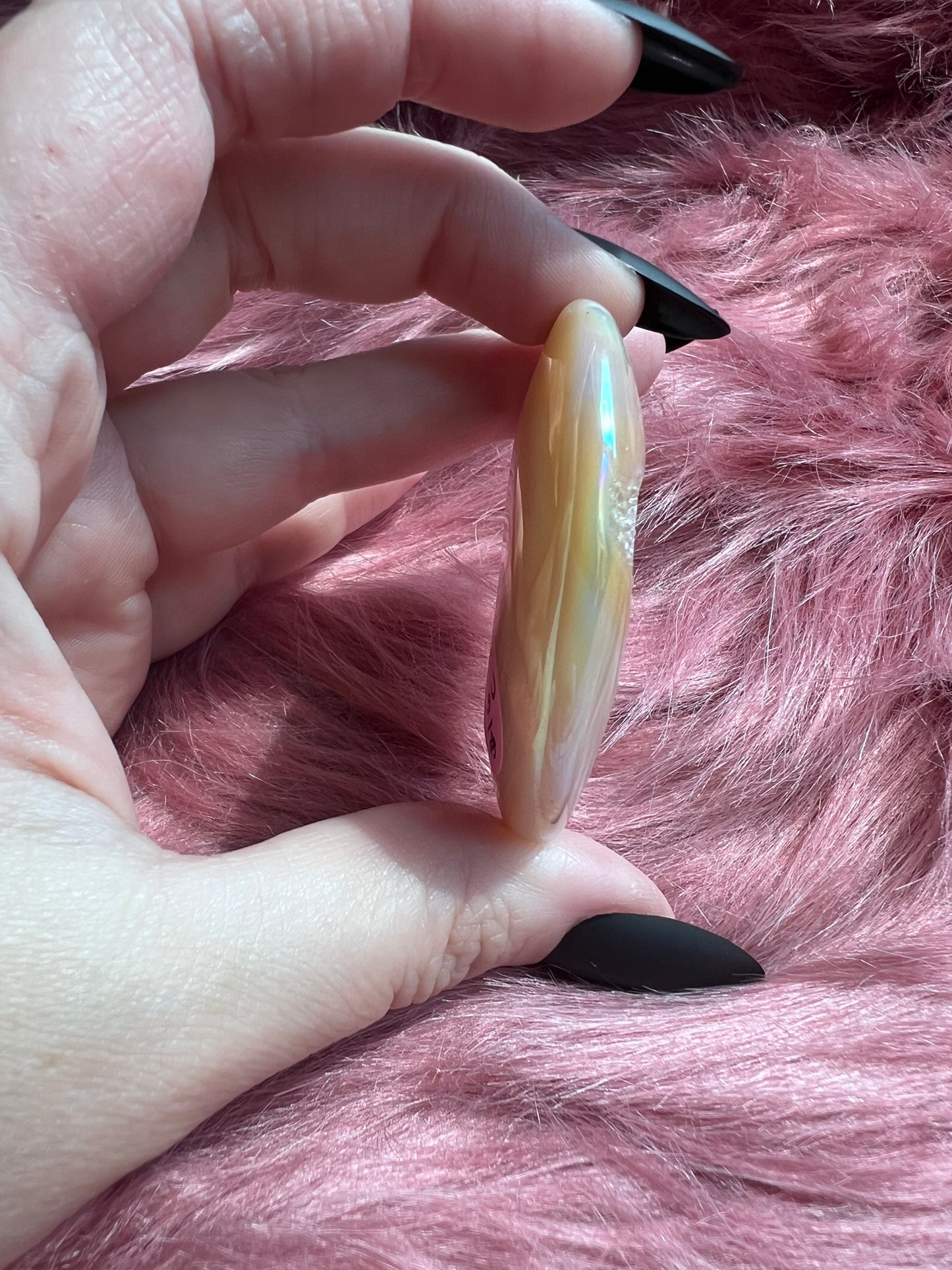 Stunning Aura Quartz Moon Carving - C