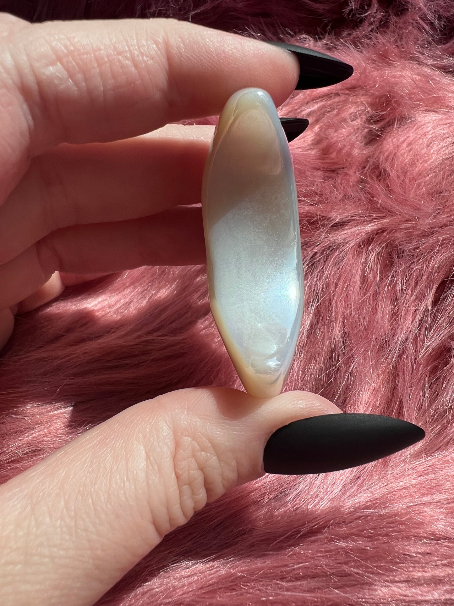 Stunning Aura Quartz Moon Carving - M